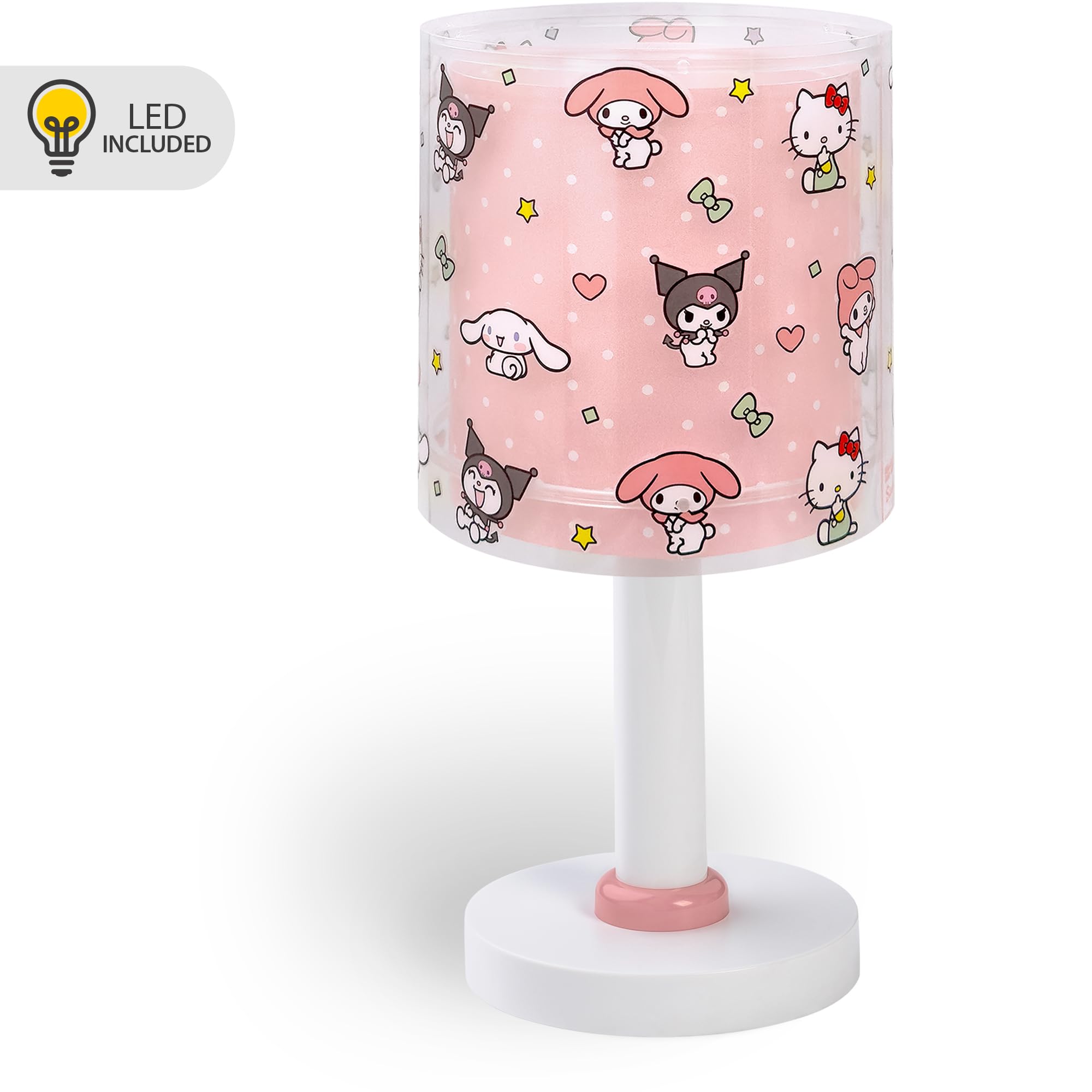 Dalber Lámpara Infantil de Mesilla Hello Kitty & Friends 41251 G4 | Lámpara infantil de mesa o mesita; G4 4W LED - Bombilla incluida; Luz Quitamiedos