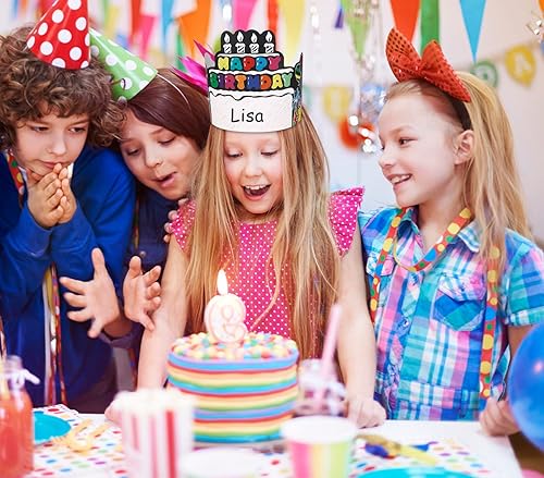 Miniatura 5 de SICOHOME 36 coronas de cumpleaños para niños, sombreros de fiesta de cumpleaños para el aula, sombreros de fiesta para la familia, suministros de