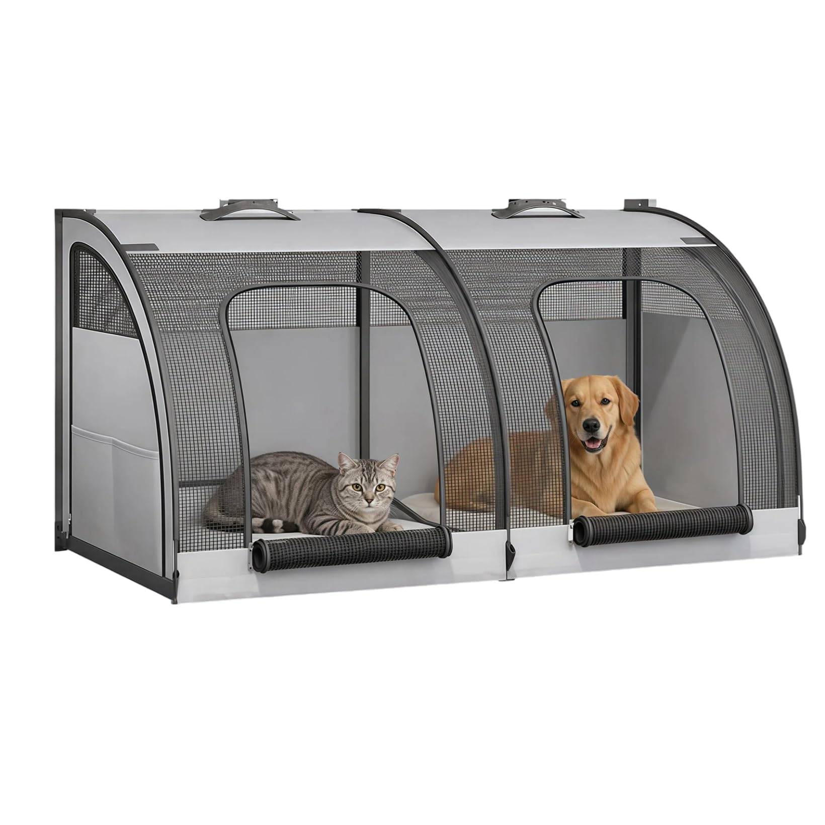 Asiento de Coche Plegable para Perros Transportín para Gatos Lavable Impermeable Caja de Transporte para Perros Extra Resistente para 2 Gatos o Perros pequeños para Picnic Viajes Turismo