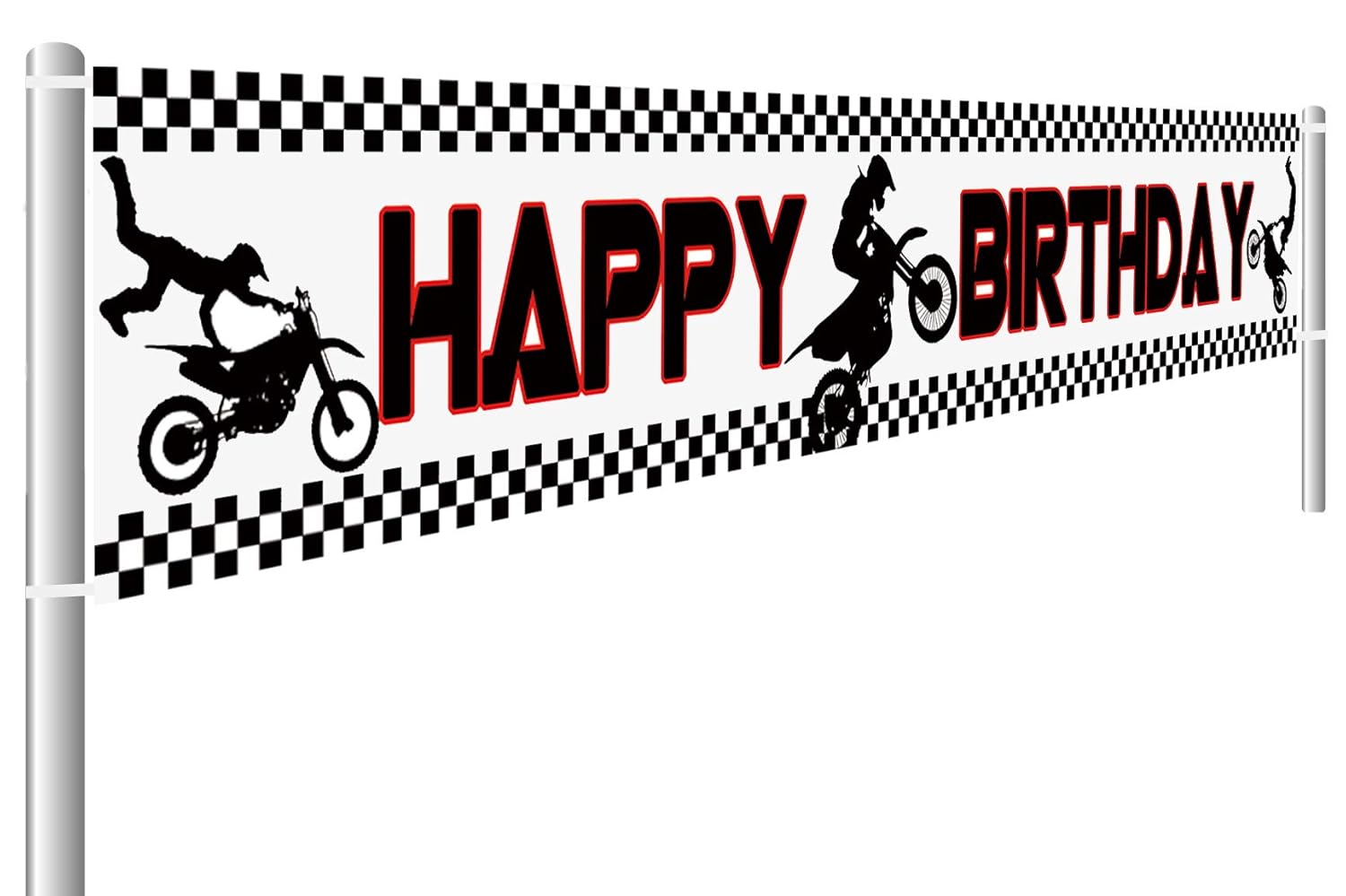 Large Extreme Motocross Birthday Banner, Tire Track Dirt Bike Racing
