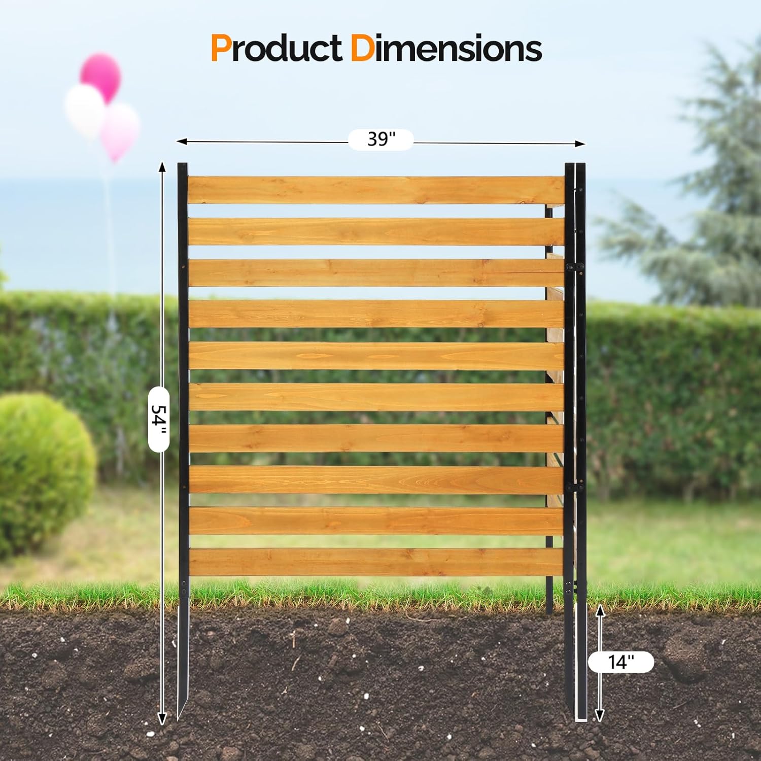 VINGLI Privacy Fence, Air Conditioner Fence, 54 x 39in Privacy Fence Panels for Outside, Outdoor Trash Can Pool Equipment (2 Panels)