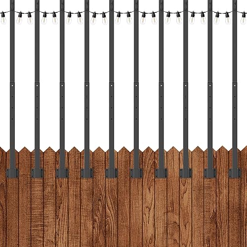 Miniatura 25 de AILBTON Paquete de 4 postes de luz de suspensión para exteriores para colgar luces exteriores, con clip y soporte, soporte de montaje de poste