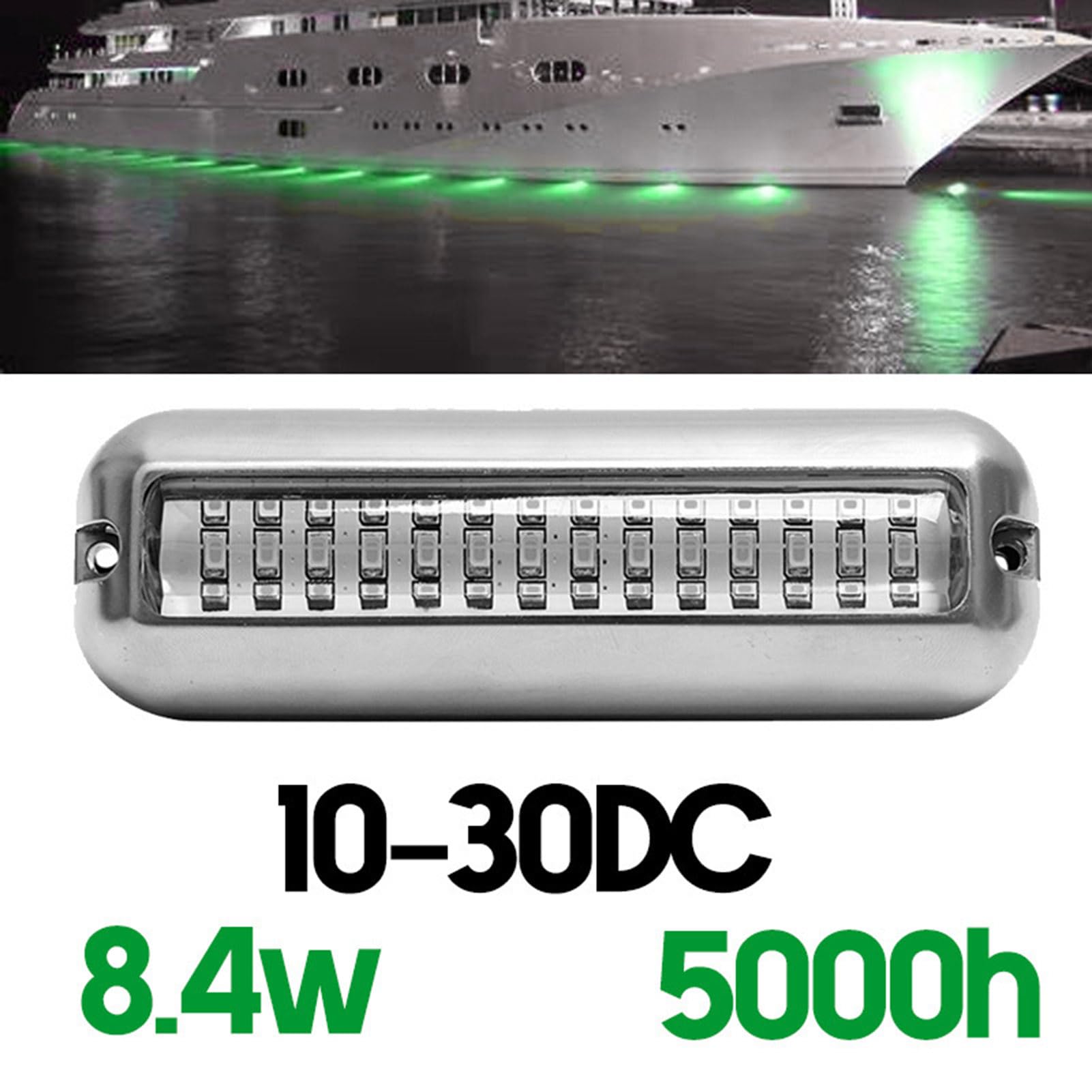 HUIOP Luci subacquee a led,Luce LED per Barca, 42 LED Impermeabile Luce Subacquea in Acciaio Inossidabile 316 per Piscina di Pontone di Poppa di Yacht (Luce Rossa)