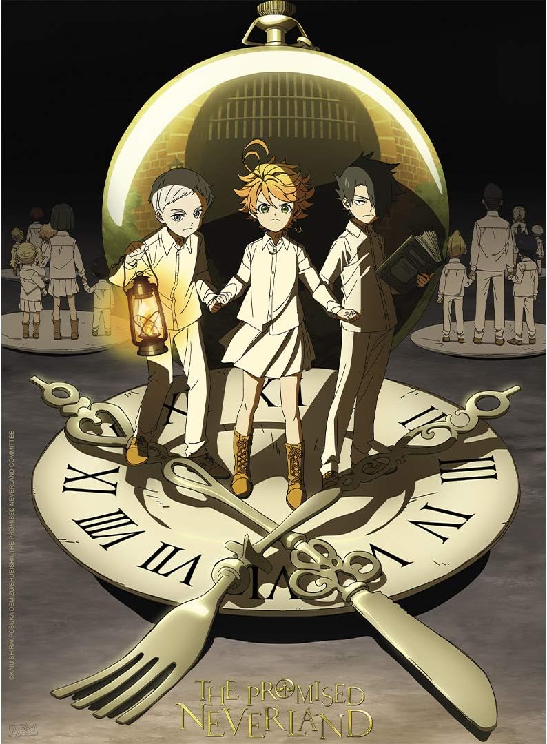 ABYstyle The Promised Neverland Race Against Time Unframed Mini Poster 15" x 20.5 Featuring Emma, Ray & Norman Anime Manga Wall Art Prints for Bedroom Home Office Room Decor Gift