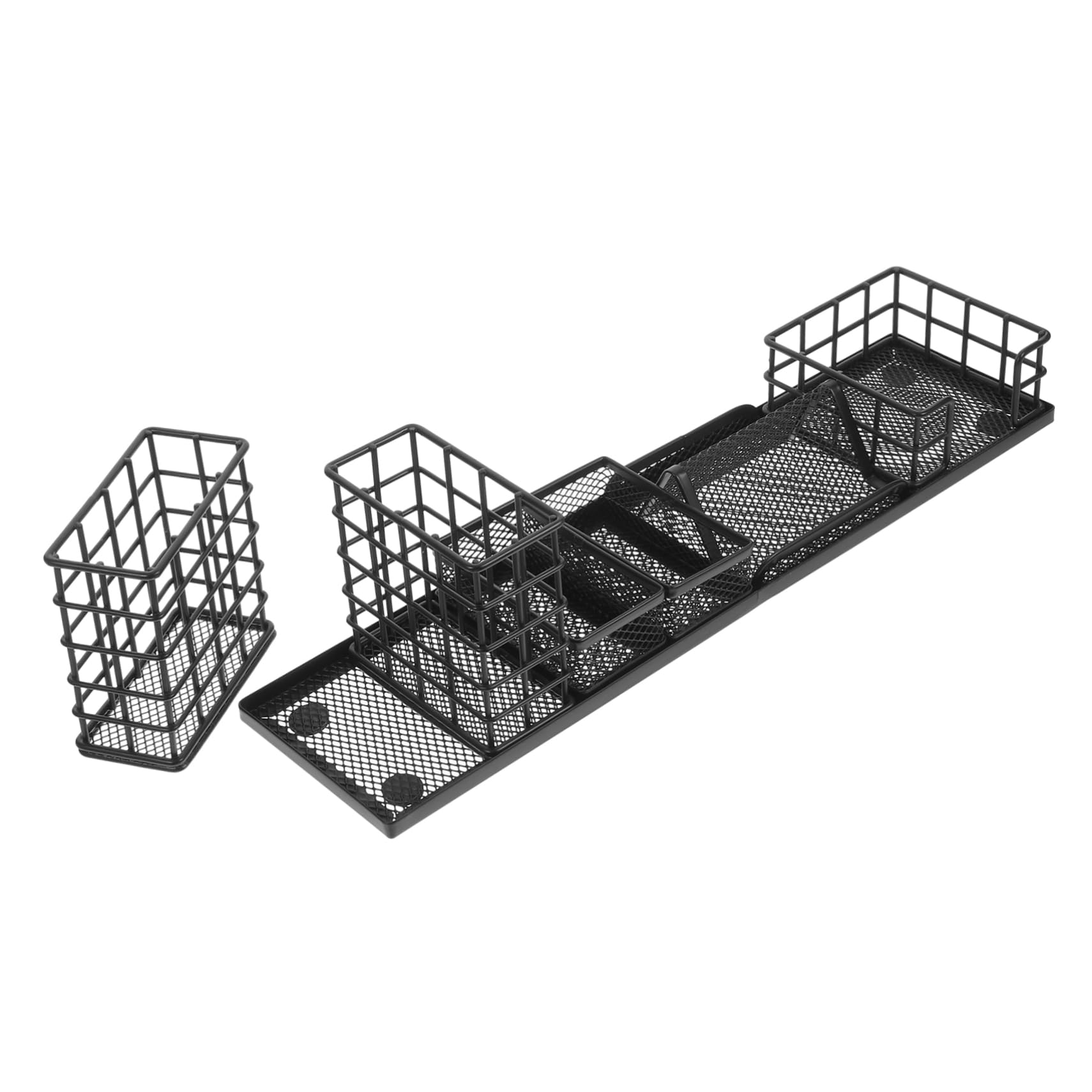 Ipetboom Organizer Scrivania Multifunzione Metallo Nero Cosmetici e Cancelleria con Scomparti Multipli per Ufficio e Casa e Facile da