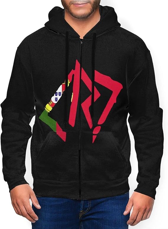 Amazon Co Jp Cristiano Ronaldo クリスティアーノロナウド パーカー メンズ ジップアップ スウェットパーカー 長袖 トップス 紐 フード付き ポケット付き 大きいサイズ ゆったり ファッション 耐久性 服 男女兼用 春 秋 冬 ファッション
