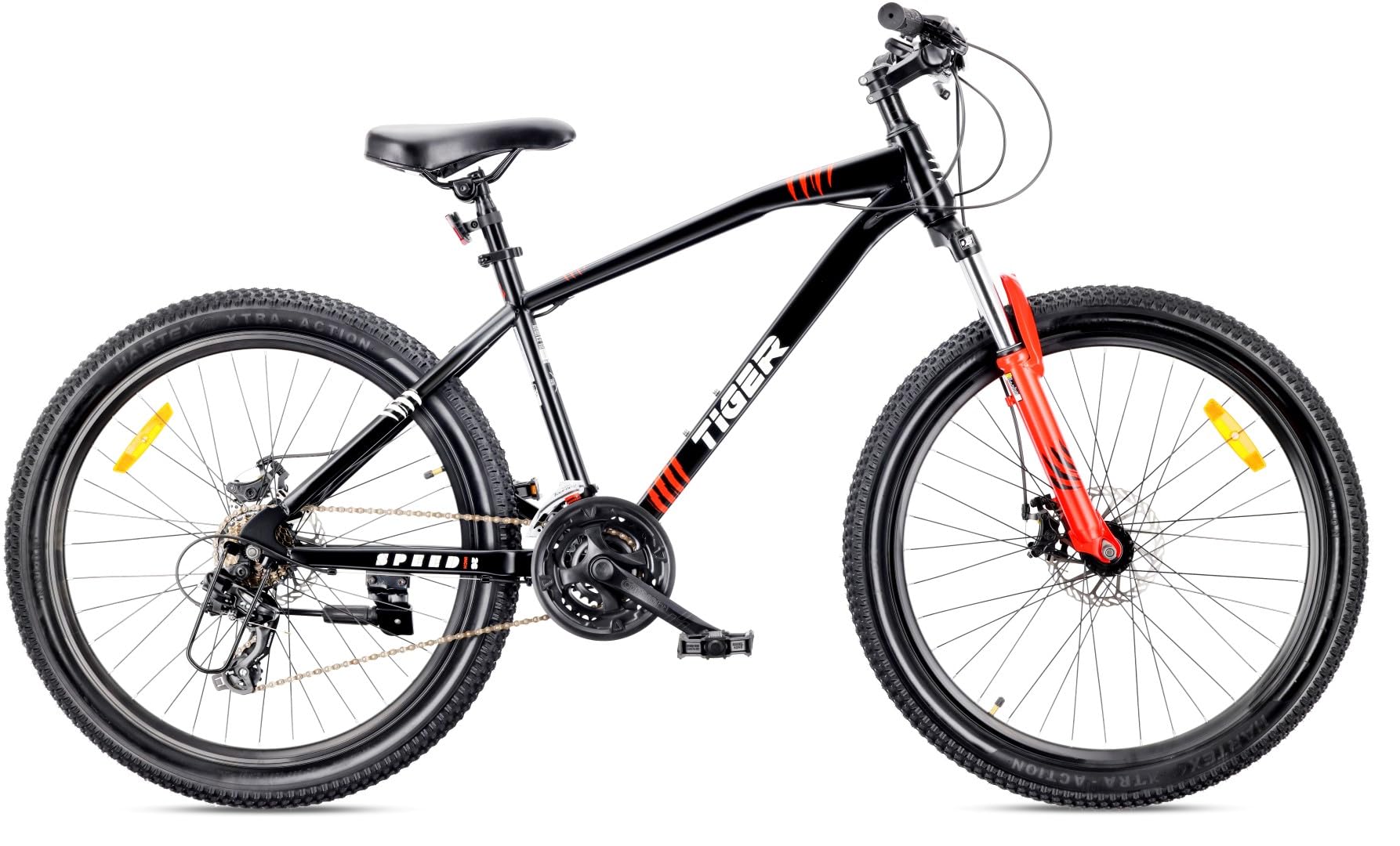 sun baby Tiger Bike Bicicleta de montaña 26 Pulgadas, Bicicleta 26" MTB para niños y Hombres - Cuadro de Acero, 7/21 velocidades, Frenos de Disco, Amortiguador