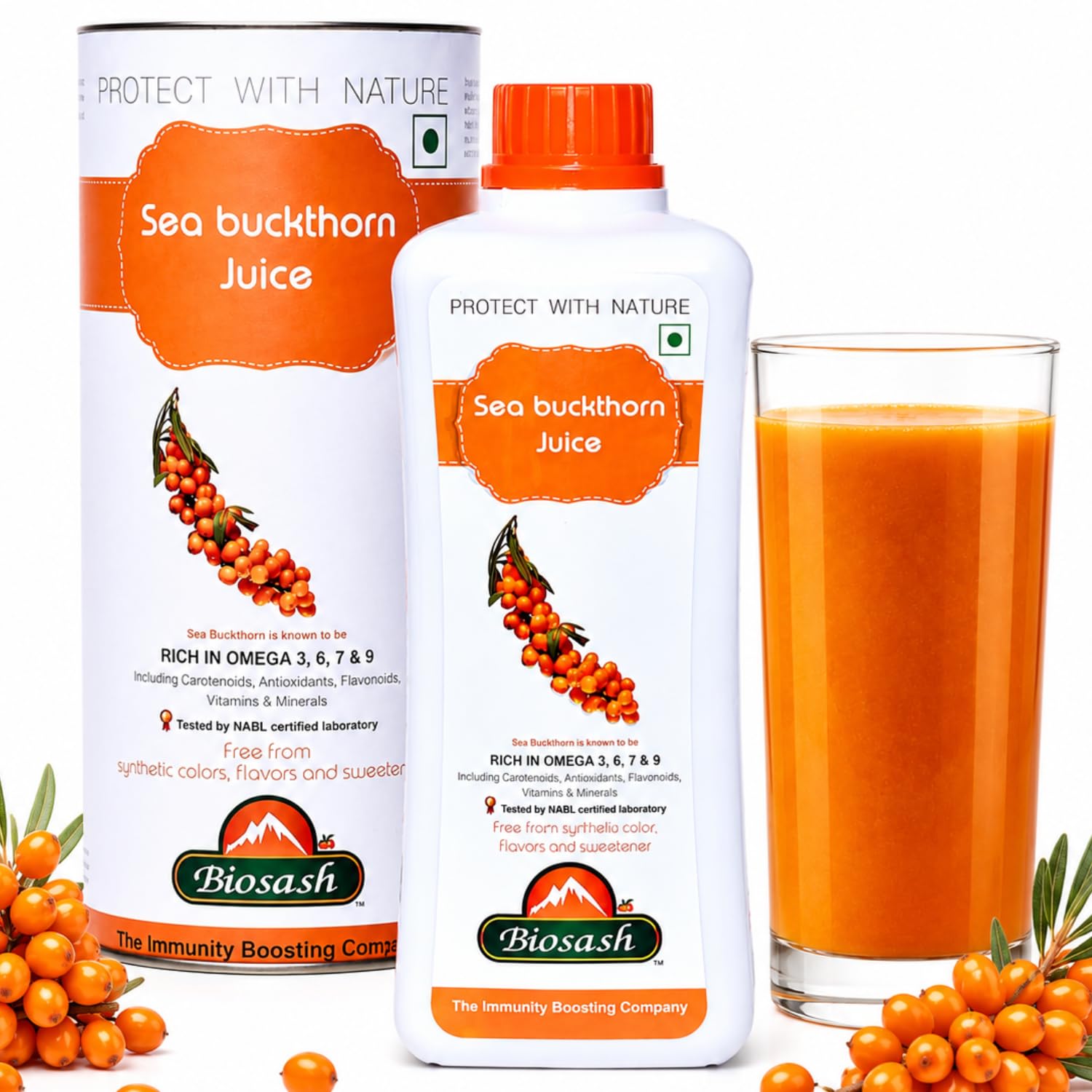 Biosash Sea Buckthorn Juice 750ml | Organic Cold-Pressed Pure Juice | Rich in Omega 3 6 7 9, Vitamins & Antioxidants | No Added Sugar, Sea Buckthorn Berries for Wellness & Vitality-image-39