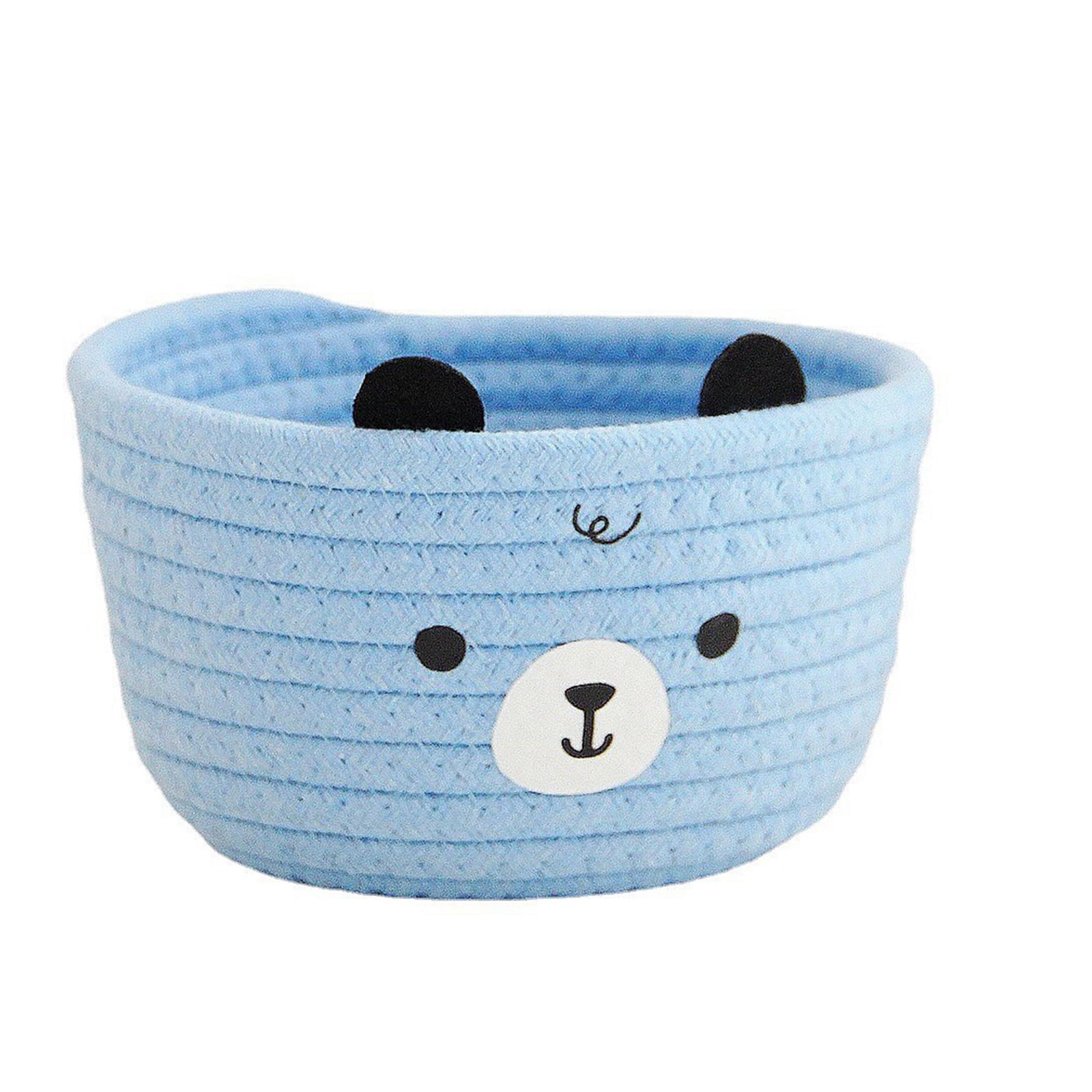 Yhplxyuus Charm Lovely Bear and Pandas Sturdy Cotton Rope Storage Basket for Efficient Space Saving Designs Home Organization Home Decoration Basket