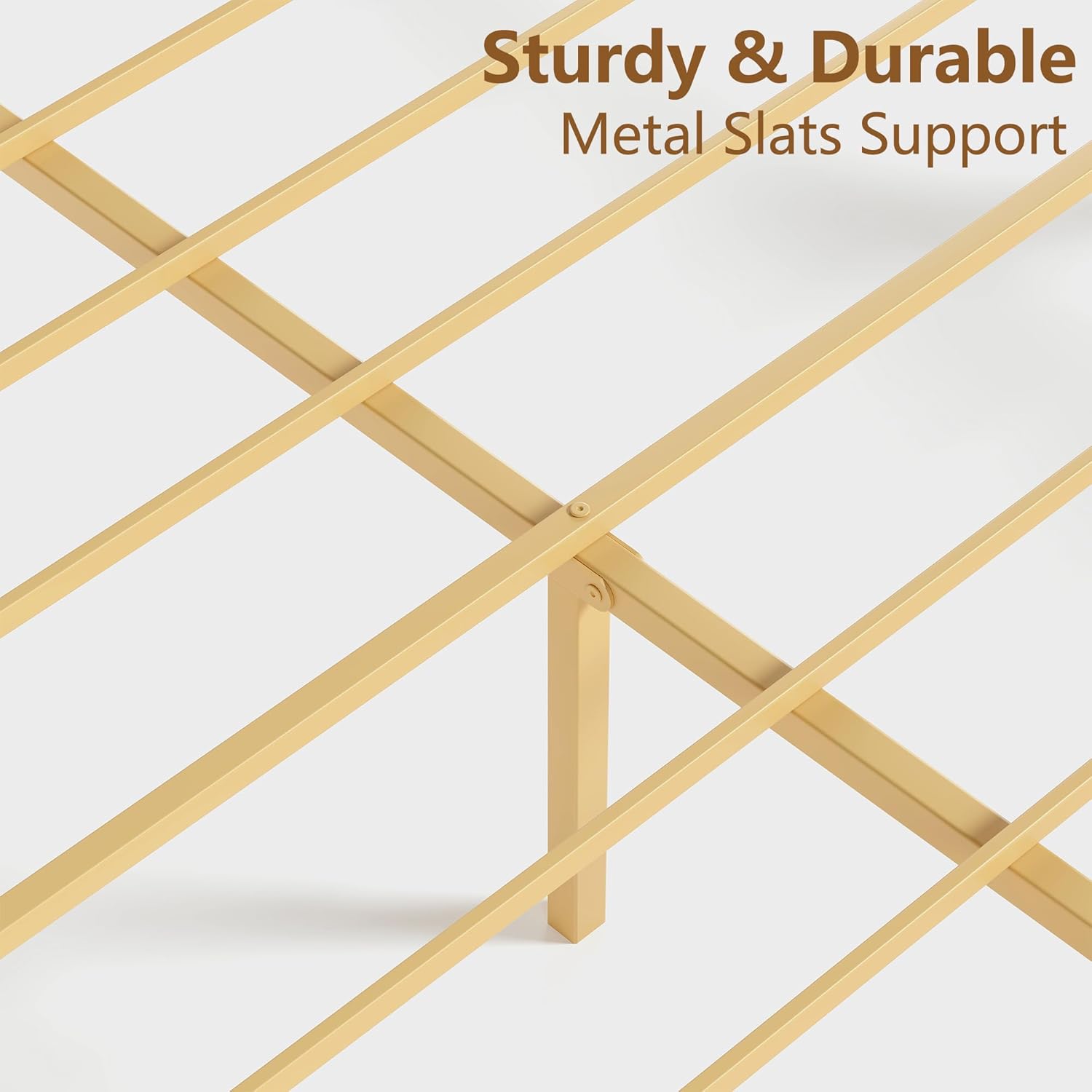 14 in High Solid Bamboo Wood Twin XL Bed Frame with Headboard, Platform Twin XL Size Bed Frame, Heavy Duty, No Box Spring Needed, Nosie Free - Image 7