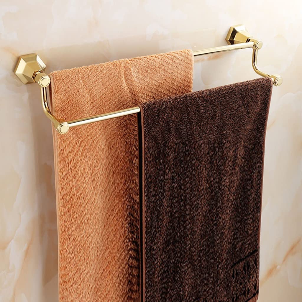 GLETSF Luxurious Bathroom Shelf Organizer Towel Holder Rack Golden Copper Storage Hardware Pole