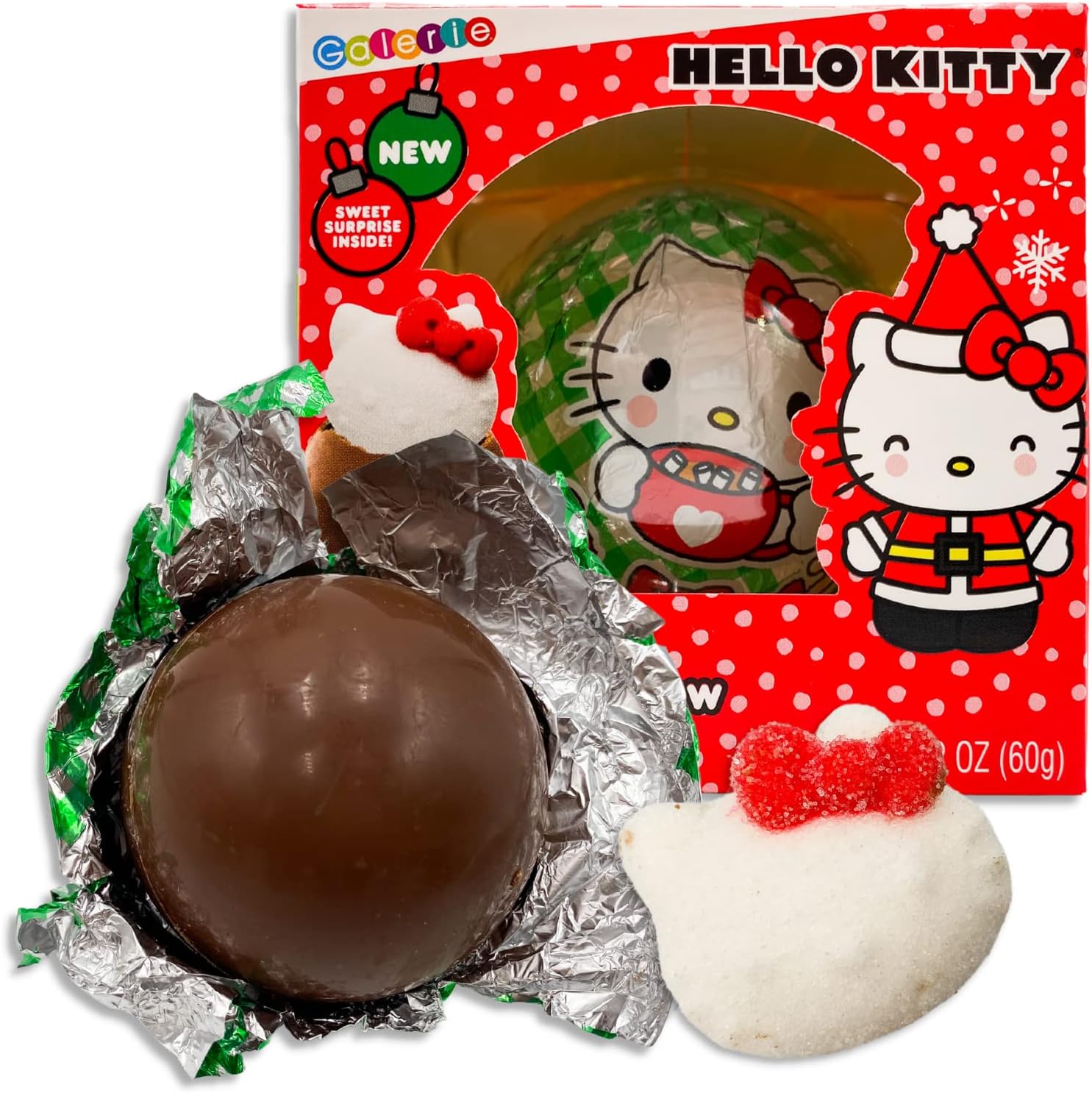Hello Kitty Chocolate Ball with Marshmallow Inside, Christmas 2023 Stocking Stuffer