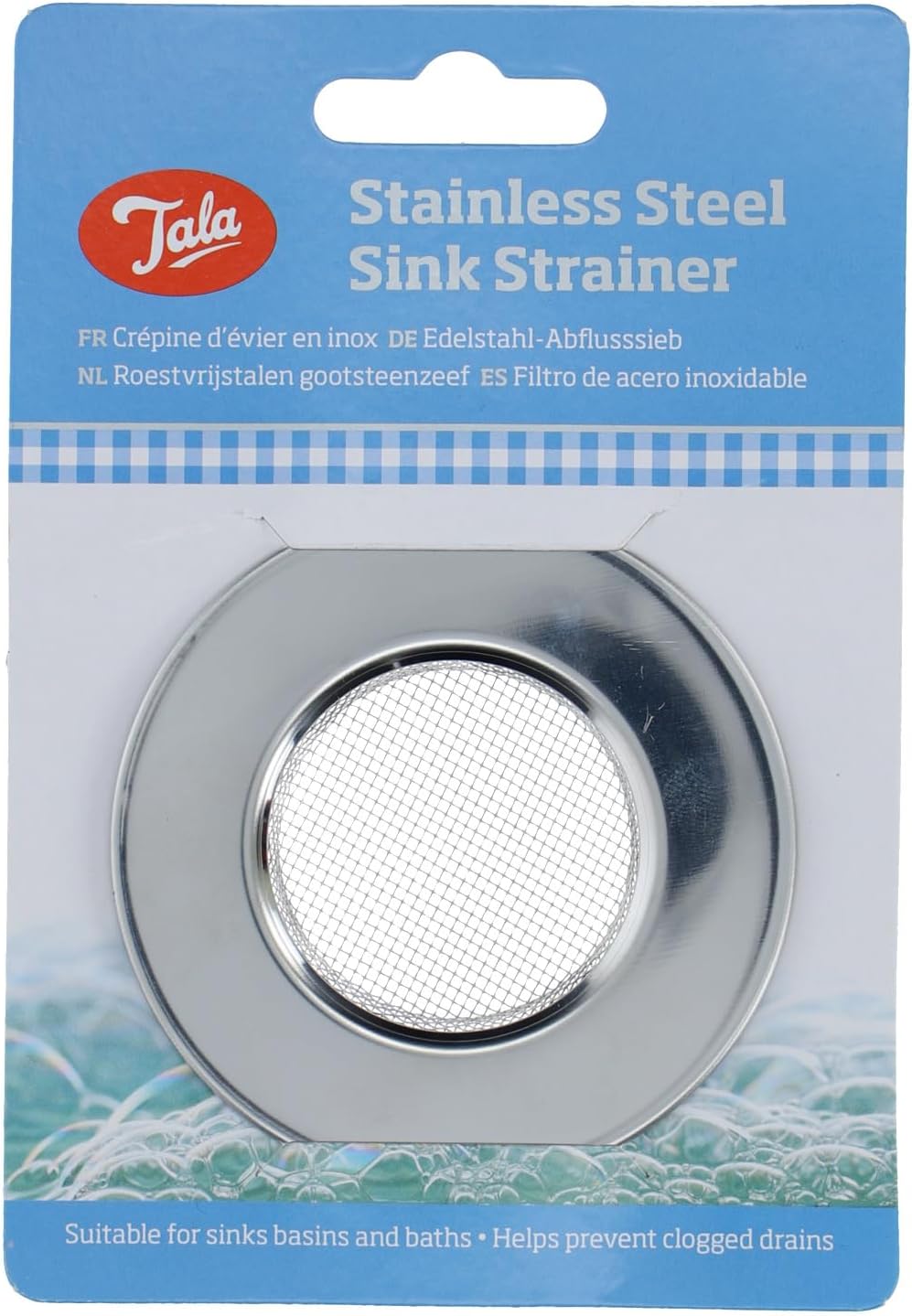 Tala Stainless Steel Mini Sink Strainer, Silver Drain Protector for Sinks, Basins & Baths, Prevents Clogged Drains, Durable & Dishwasher Safe, Rust-Resistant