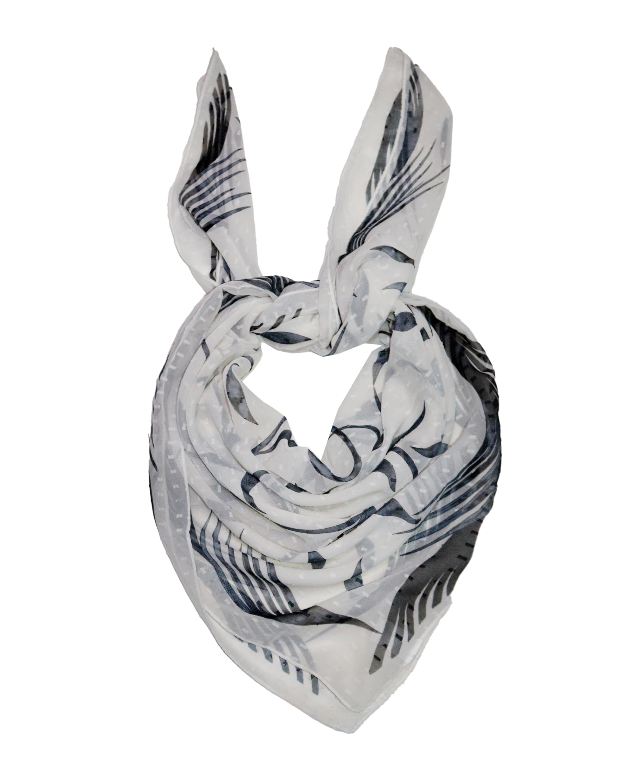 Fabtone Scarfs for women - Polyester Printed 100x100 cms Scarf For Ladies and Girls Well for the Summer