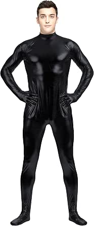 Aniler Costume Intero In Spandex Unisex Con Apertura Sul Viso E Cerniera - Taglia M, Nero