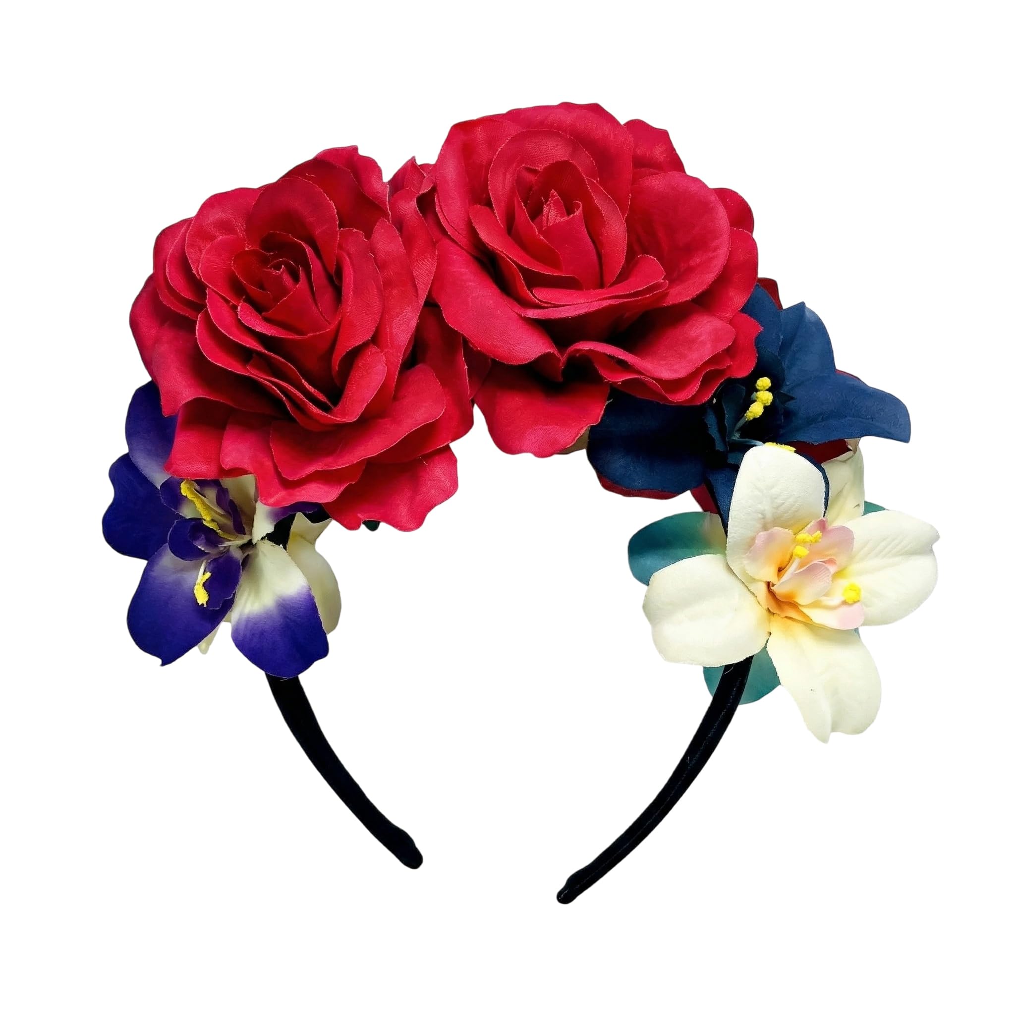 Corona Fiori Di Rosa Messicana - Fascia Capelli Per Halloween E Feste