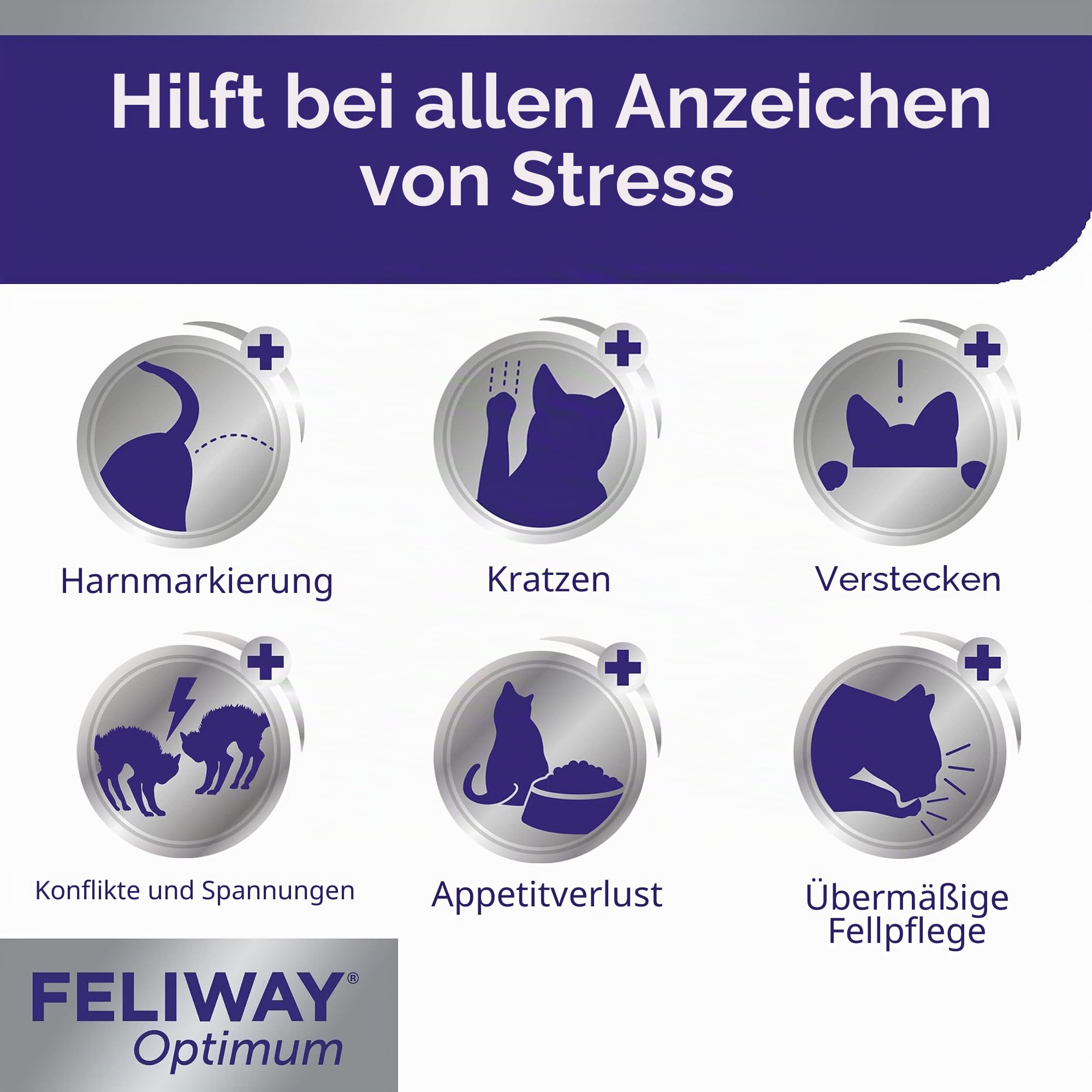 FELIWAY Optimum - Neue Generation von Pheromonen - löst alle Anzeichen von Stress der Katze - Kratzer, Ängste, Veränderungen, Urinmarkierung und Konflikte zwischen Katzen (3 Nachfüllungen)