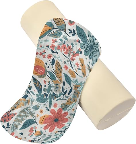 Miniatura 2 de FRODOTGV Ilustración floral sobre fondo blanco Yoga Meditación Almohada de almohada de cuello pequeño Almohada redonda decorativa para cama Almohada