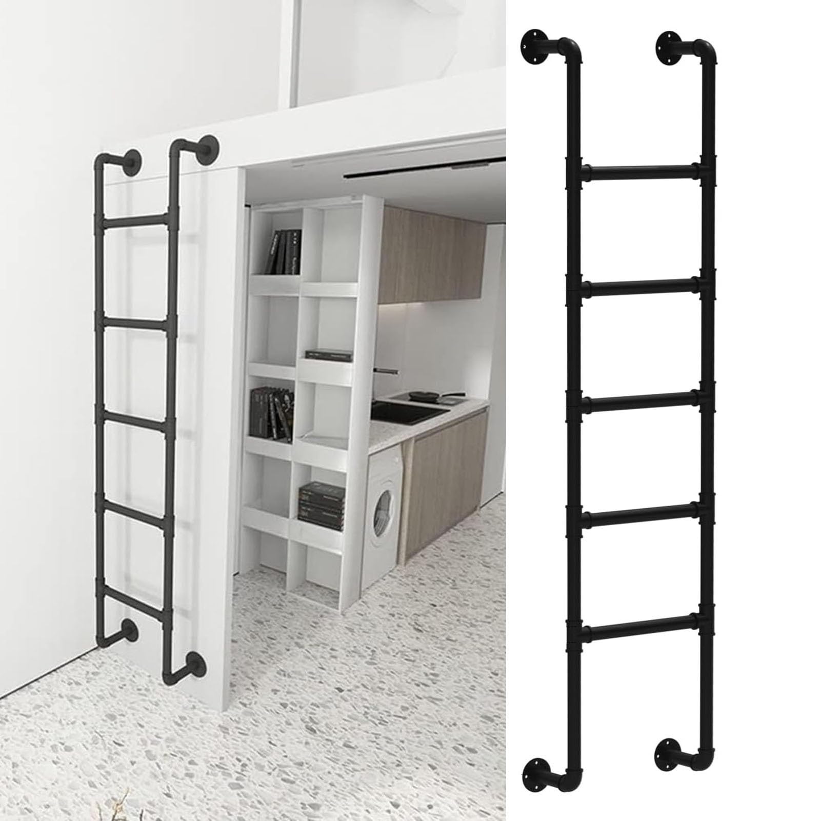 Échelle d'escalade d'urgence pour puits de fenêtre de sous-sol hauteur 3,3 à 8 pieds