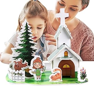 立体パズルセット | 子供向け組み立てモデル立体パズル,男の子と女の子のための家庭用ミニチュアシーン学習アクティビティ
