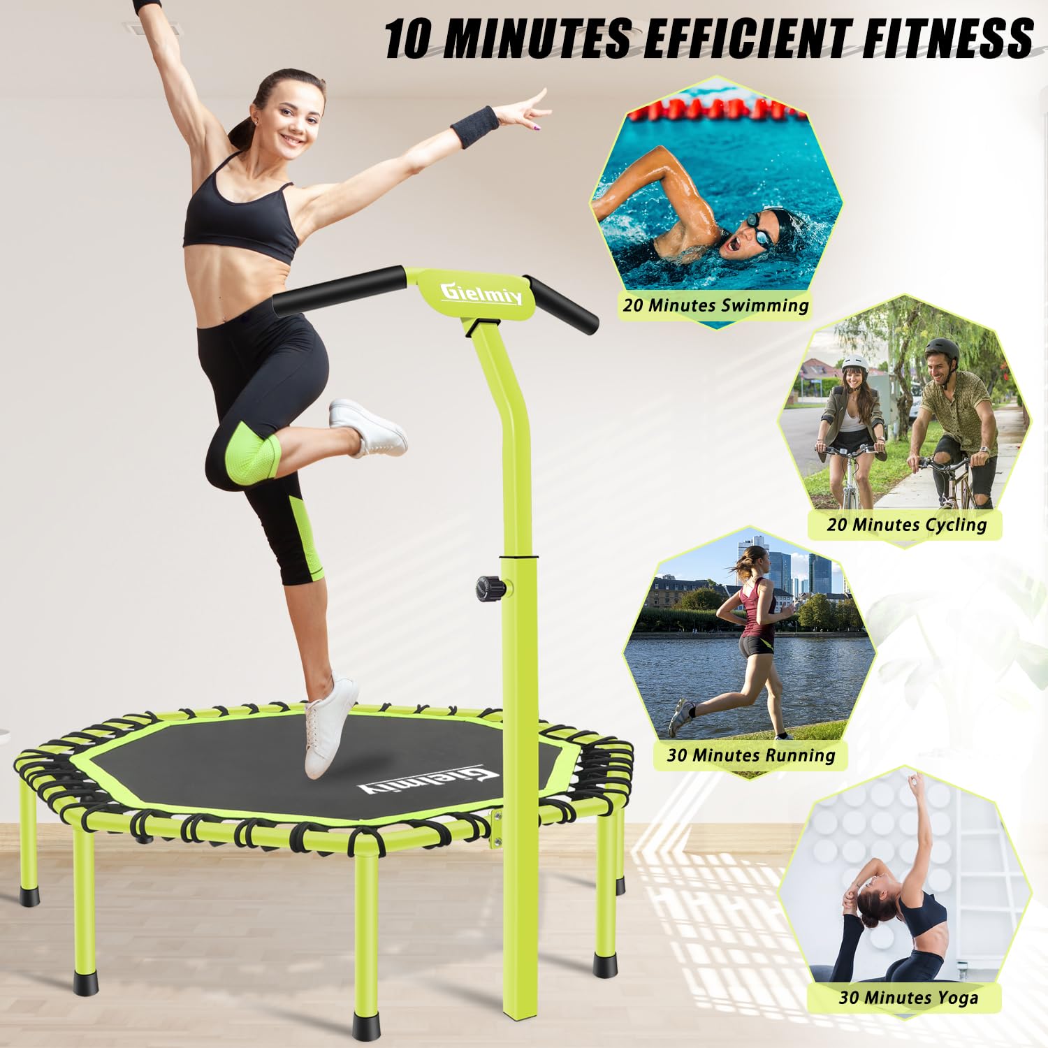 10 Minute Beginner Rebounding Assembly Instructions 40-48 Silent Mini  Trampoline Fitness