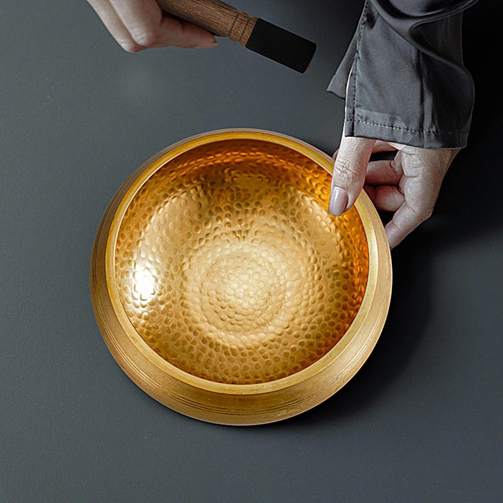 Set di campane tibetane per meditazione, in bronzo, realizzato a mano, per rilassamento profondo, decorazione per la casa, per yoga, spazi benessere, soggiorno, studio, mensole, tavoli e altri luoghi