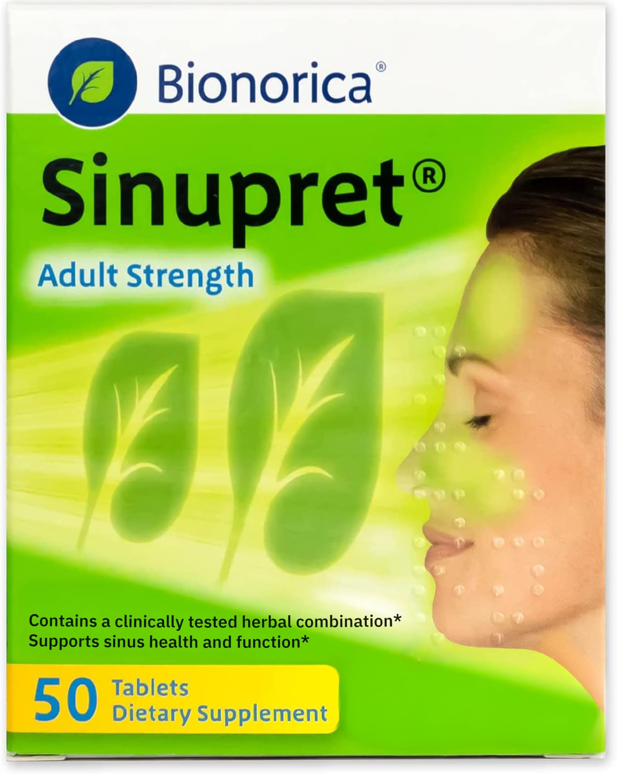 Bionorica Adult Strength Sinupret Sinus + Immune Support 50 Tabs