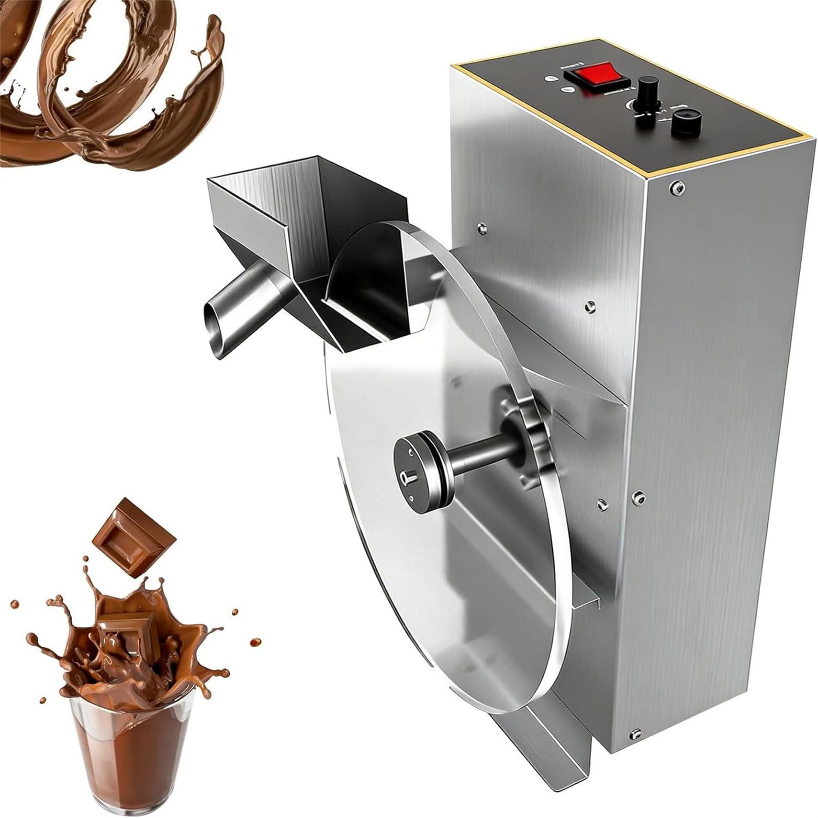 Máquina de templado de chocolate con horno de fusión, velocidad ajustable para templado y recubrimiento, acero inoxidable, fusión uniforme para hacer chocolate profesional
