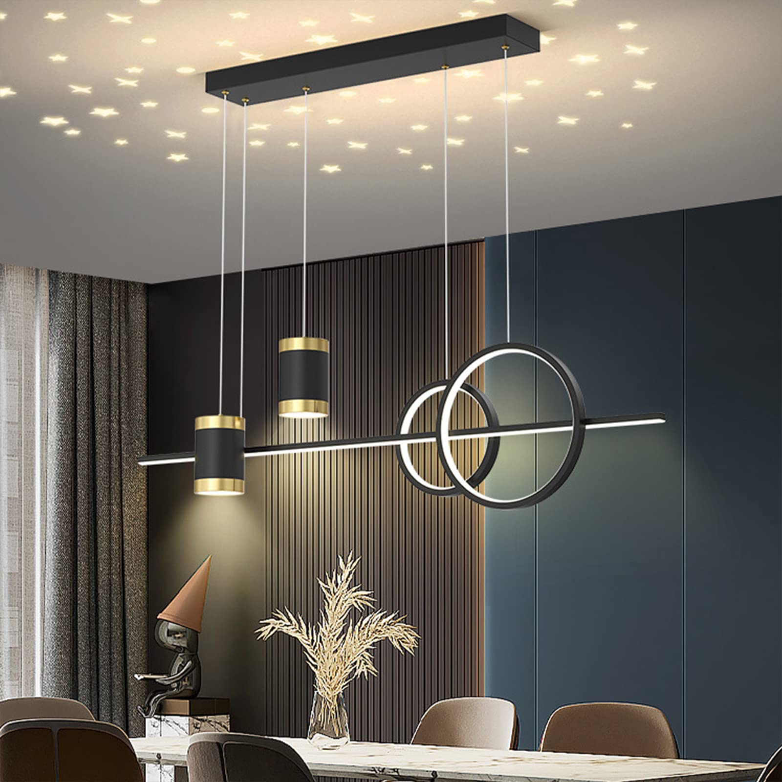 RRBEST Moderna lampada a sospensione LED Tavolo da pranzo, lampada a sospensione dimmerabile per soggiorno, lampada regolabile per sala da pranzo per sala da pranzo cucina isola soggiorno