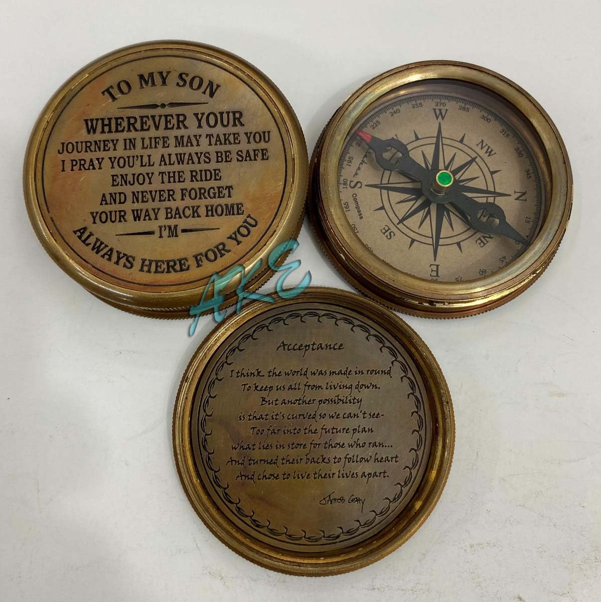 generic Handmade 2 Inches Brass Antique Compass with Leather Case, Vintage Style for Antiqe Gift Purpose-picture-33