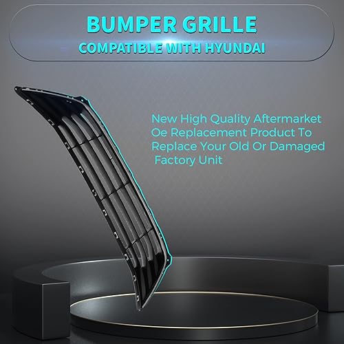 Miniatura 2 de Titanium Plus Autoparts Parachoques de plástico delantero negro parrilla inferior compatible para 2014-2016 Hyundai Elantra Limited 865603X700