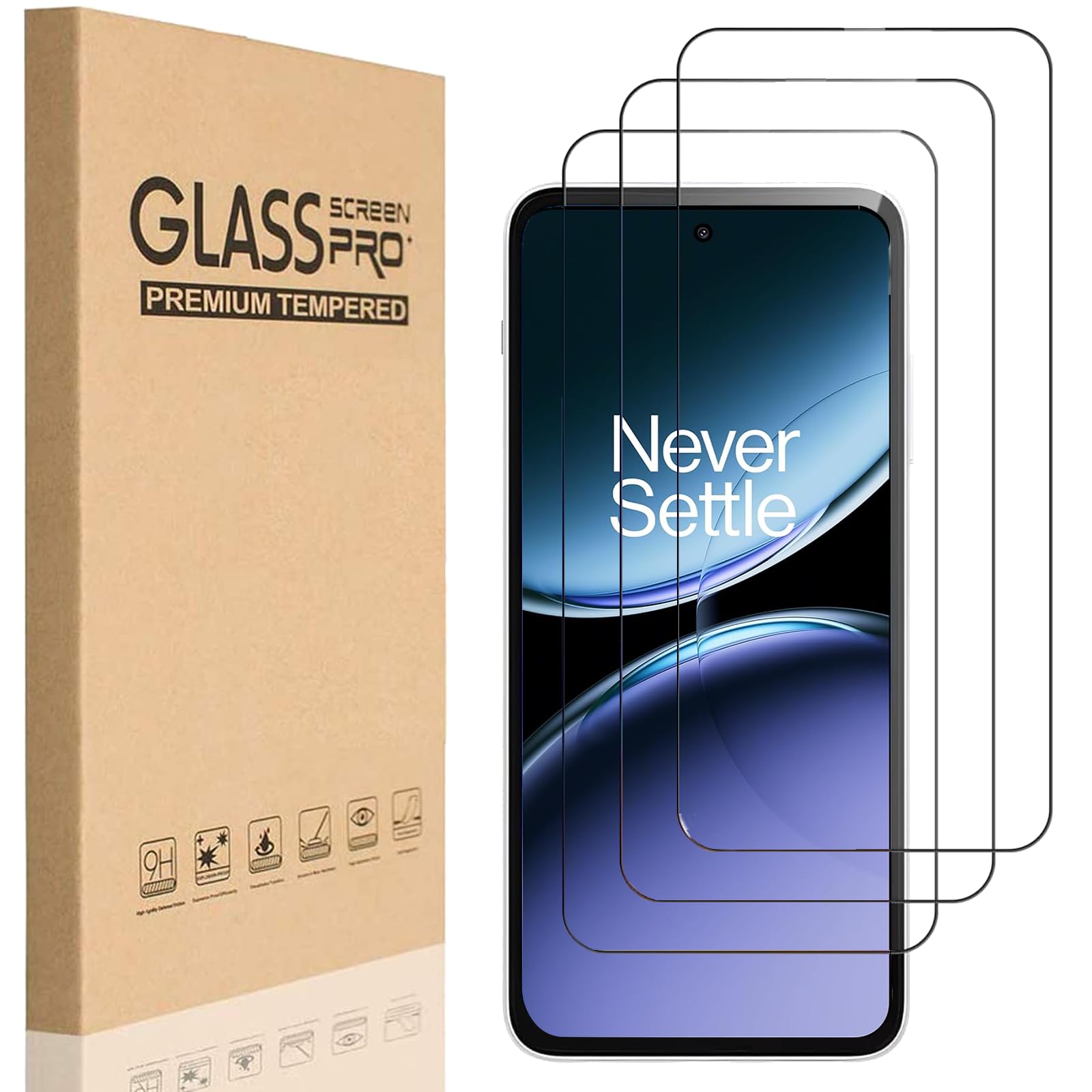 Zuooiec[3-Pack] 9H Tempered Glass Screen Protector for OnePlus Nord 4 5G, Protection with Fingerprint, Ultra Clear, Touch Sensitivity, Anti-Scratch Film