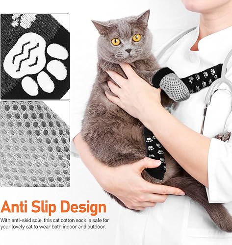 Miniatura 8 de 1 juego de gorras de uñas para gatos, calcetines de rasgado para gatos, gorras para garras de gato, calcetines de rasgado