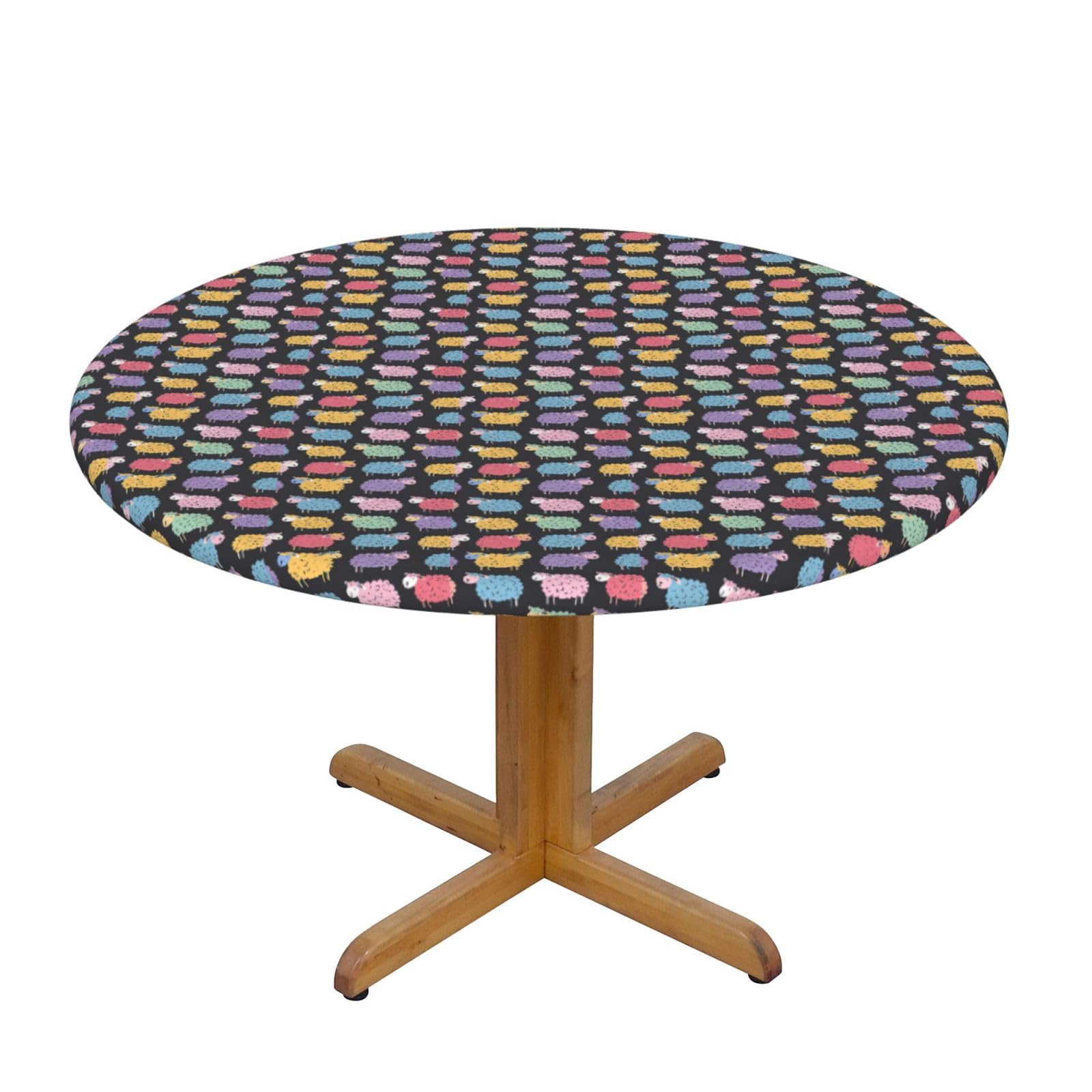 Nappe ronde mouton lavable pour protéger la table de cuisine des enfants