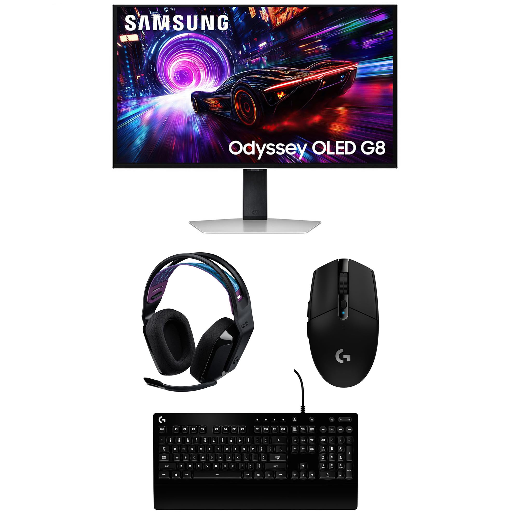 Samsung LS27FG810SNXZA 27" Odyssey OLED 4K 240Hz Gaming Monitor with G535 Headset, G213 Keyboard, and G305 Mouse (2025)