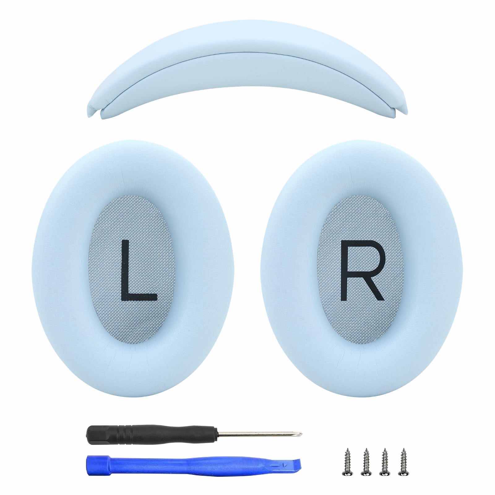 Laselan Earpads and Headband Cover Ear Muffs for Bose QC35 QC45 Headphones Accessories with Protein Leather& Memory Foam (Sky Blue)