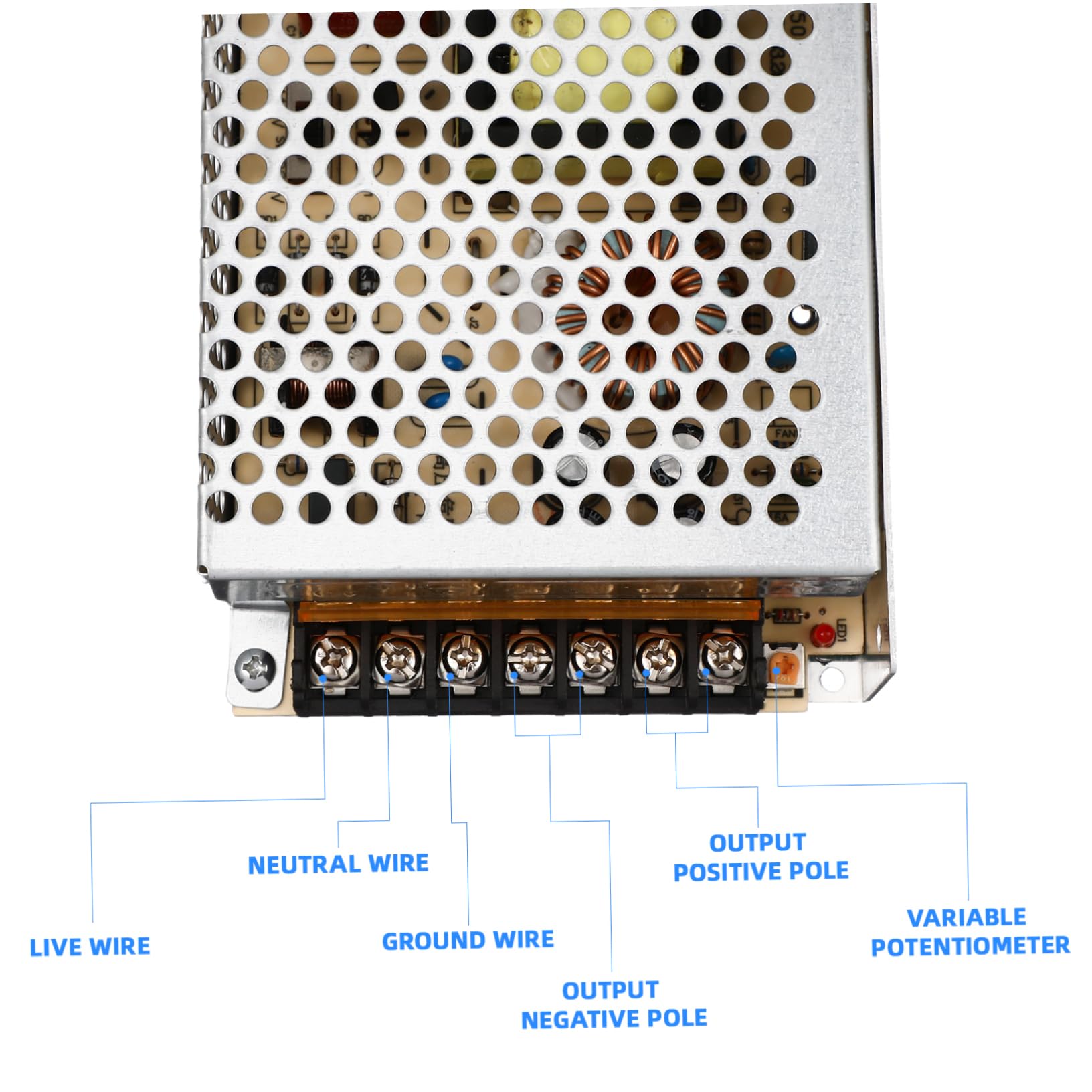 Adaptador de Fuente 120w de Hierro Plata, Convertidor de Corriente