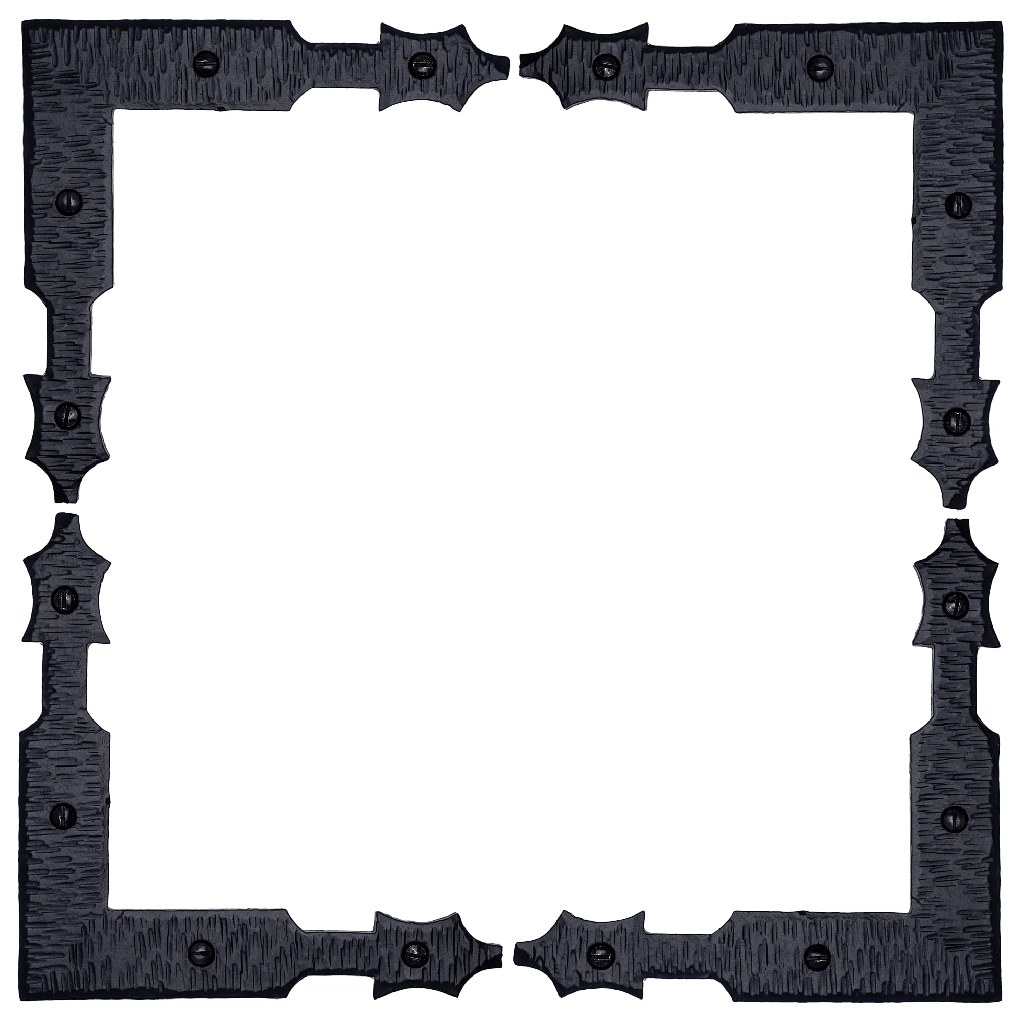 4 Pack 5.5 inch Decorative Corner Brackets Black L Bracket Decorative Corner Brackets Flat Angle Bracket Barn Door Hardware Ornamental Brackets The Sinaloa Series by Borderland Rustic Hardware