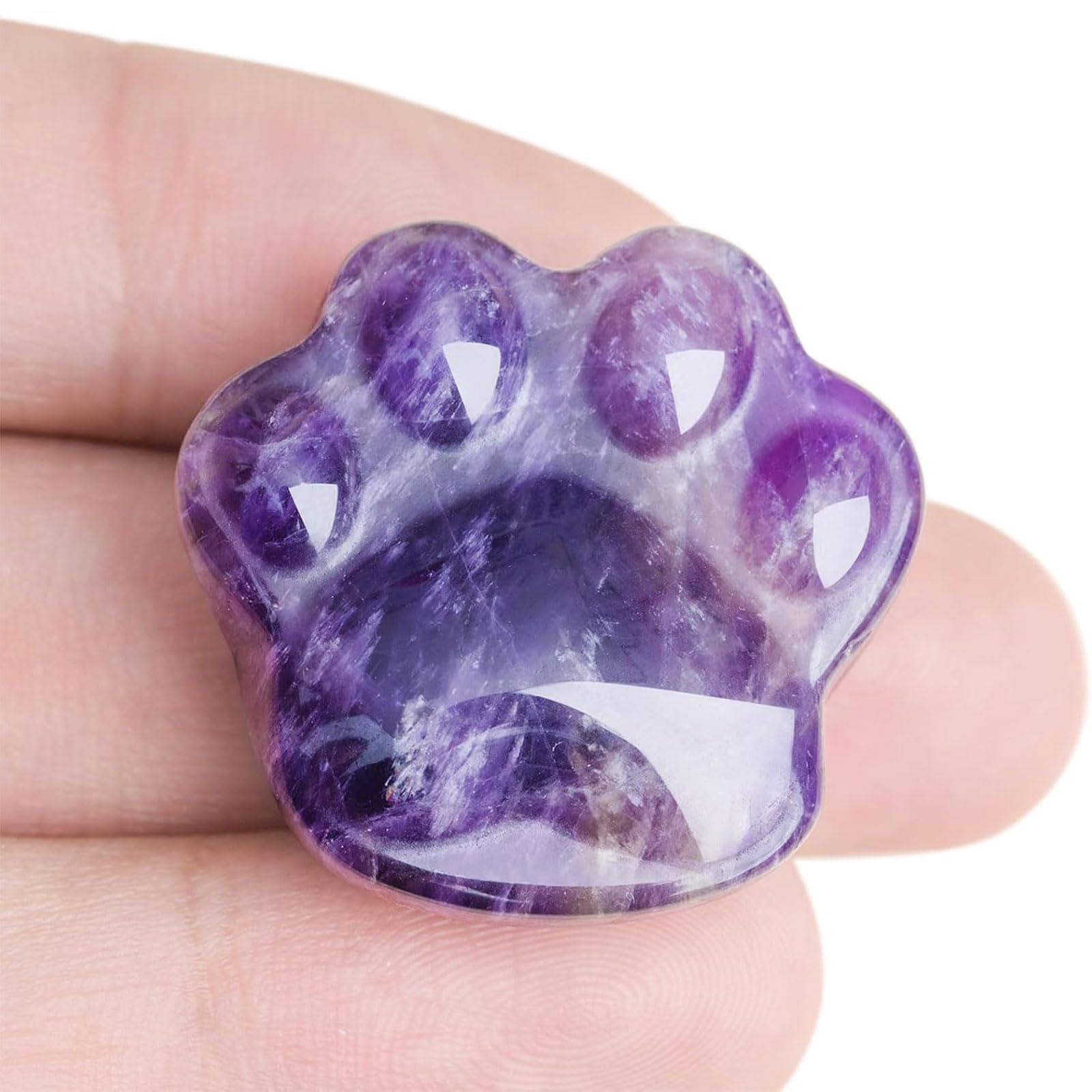 Imagen de catálogo asociada a Muorruo Cristales de Amatista en Forma de Gato y Piedras Curativas, Piedra Natural para Alivio