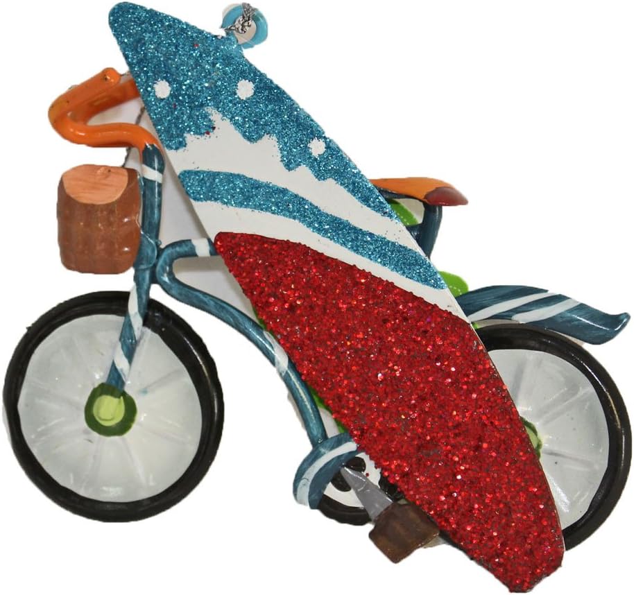 St. Nicholas Square Beach Time Christmas Ornament (Bike