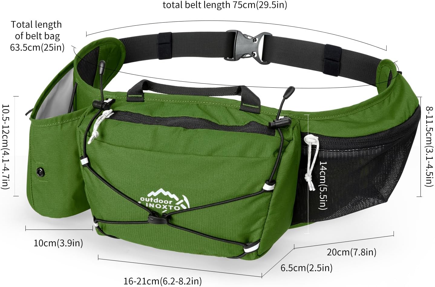 INOXTO Slim Running Belt Fanny Pack for Women and Men Sports Waist Bag Pack for Running Walking Cycling Hiking Reflective Running Pouch Belt for All Phones(Army green) - Image 3