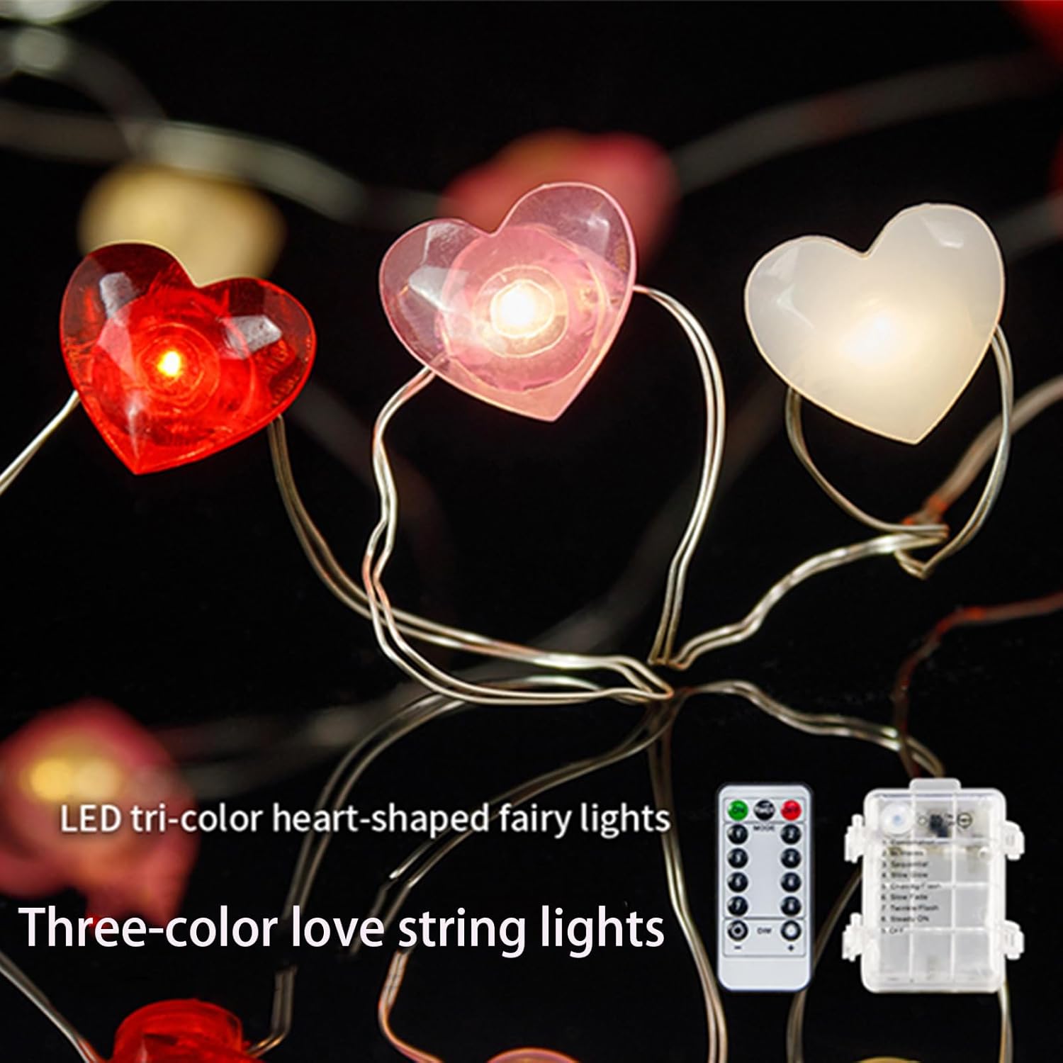 300 Cm Corazón Rojo Cadena De Luces LED, Luces De Hadas Con 30