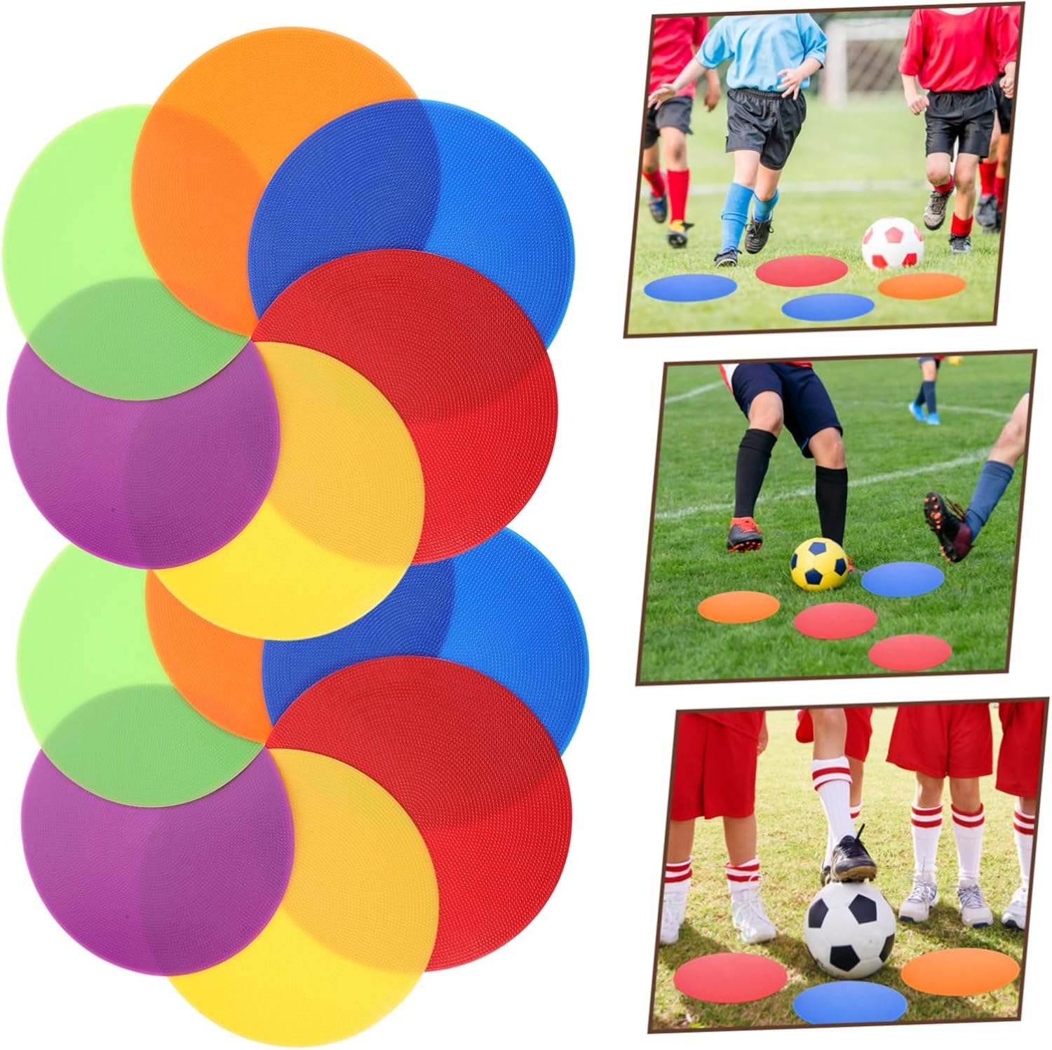 POPETPOP 12pcs Soccer Training Markers Sign Discs for Football Drills Colors for and Athletes