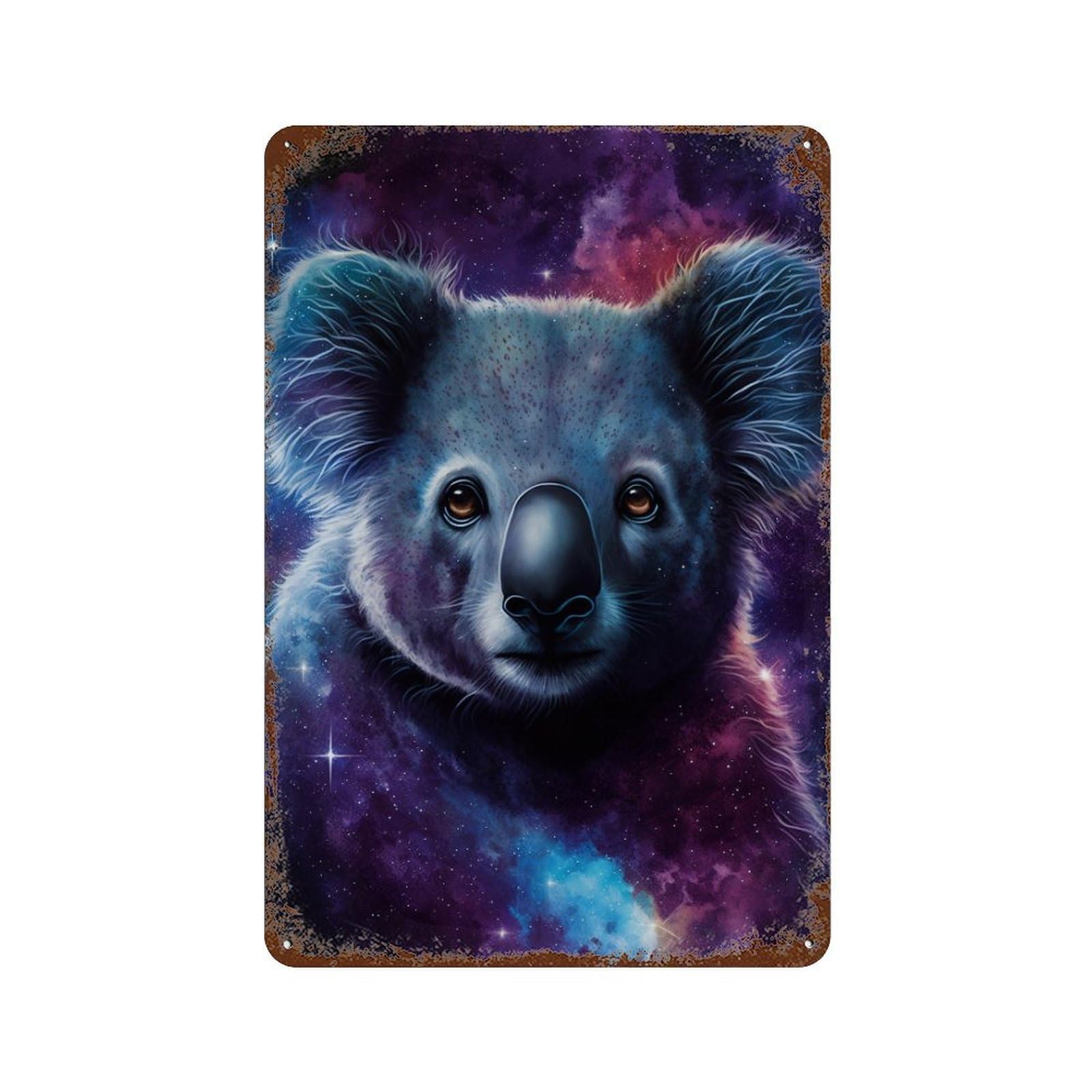Cosmic Koala Art Print-15 Vintage Metal Tin Sign 11.8"x7.9", Farmhouse Wall Decor for Garage, Bar And Workshop Decor