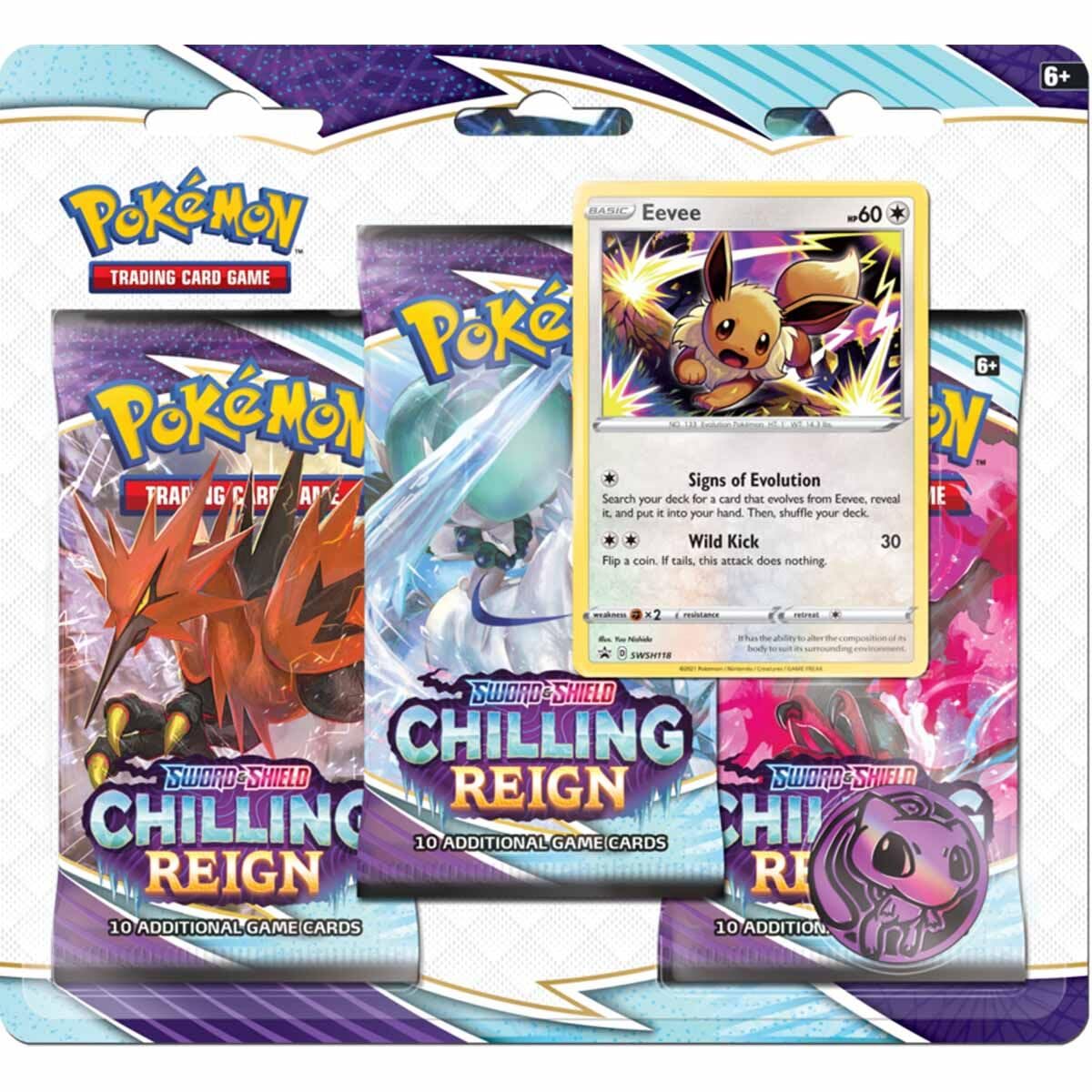 海外版ポケモンカードCHILLING REIGN 3個パックセット Pokémon | Sword & Shield 6 Chilling Reign: 3-Pack Booster (One at