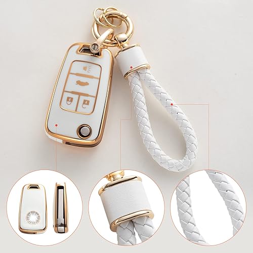 Miniatura 4 de Funda para llavero Chevy con llavero, funda de TPU suave para llaves de Chevrolet Equinox Camaro Cruze Malibu Sonic Smart Key Case