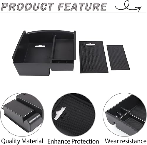 Miniatura 3 de Lcojicep Caja de almacenamiento para reposabrazos de consola central, compatible con Infiniti Q50 2013 2014 2015 2016 2017 2018, caja de