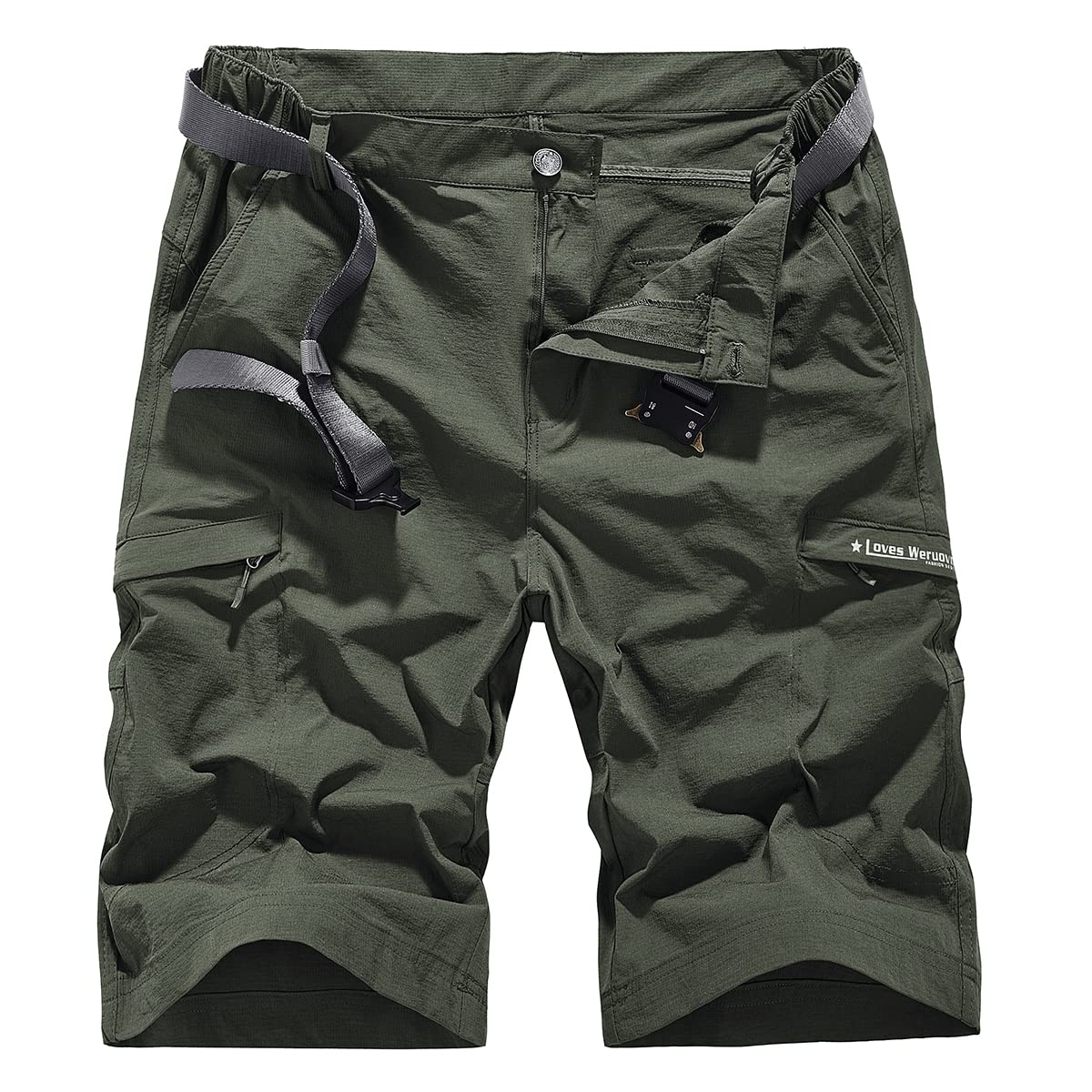 Quick Dry Cargo Hiking Strectchy Shorts Men's Outdoor Summer Causal Work Multi-Pocket Short (No Belt)