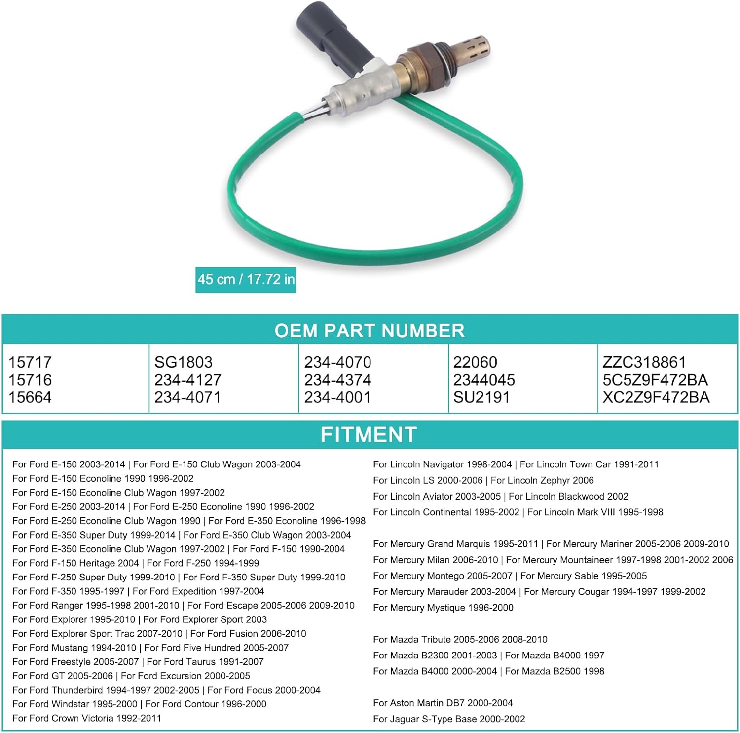 AULINK 2 PCS 15716 15717 Oxygen Sensor Upstream Downstream for Ford F150 F250 F350 Ranger Expedition Explorer Escape,for Mazda Tribute,Mercury Cougar,Lincoln Aviator,Jaguar 234-4127 XR3Z9G444C
