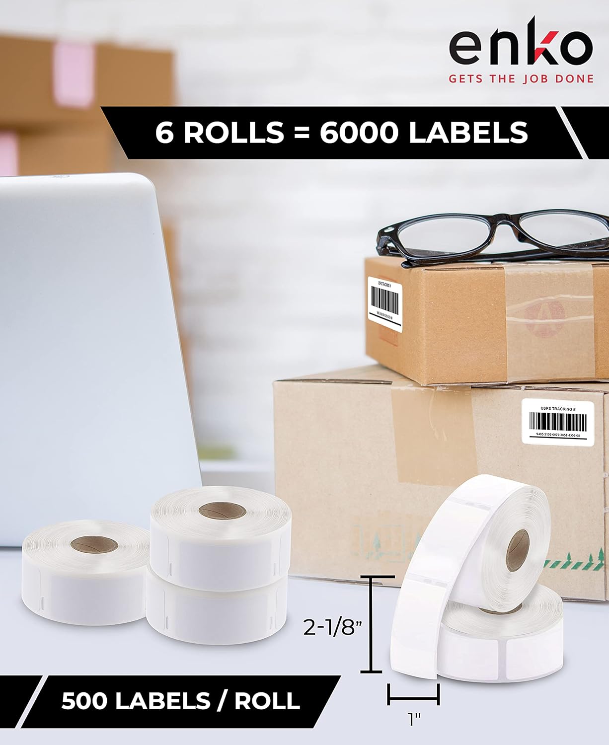 enKo (12 Rolls, 6000 Labels) Address & Shipping Labels 30336 (1" x 2-1/8) Compatible for Dymo LabelWriter : Everything Else
